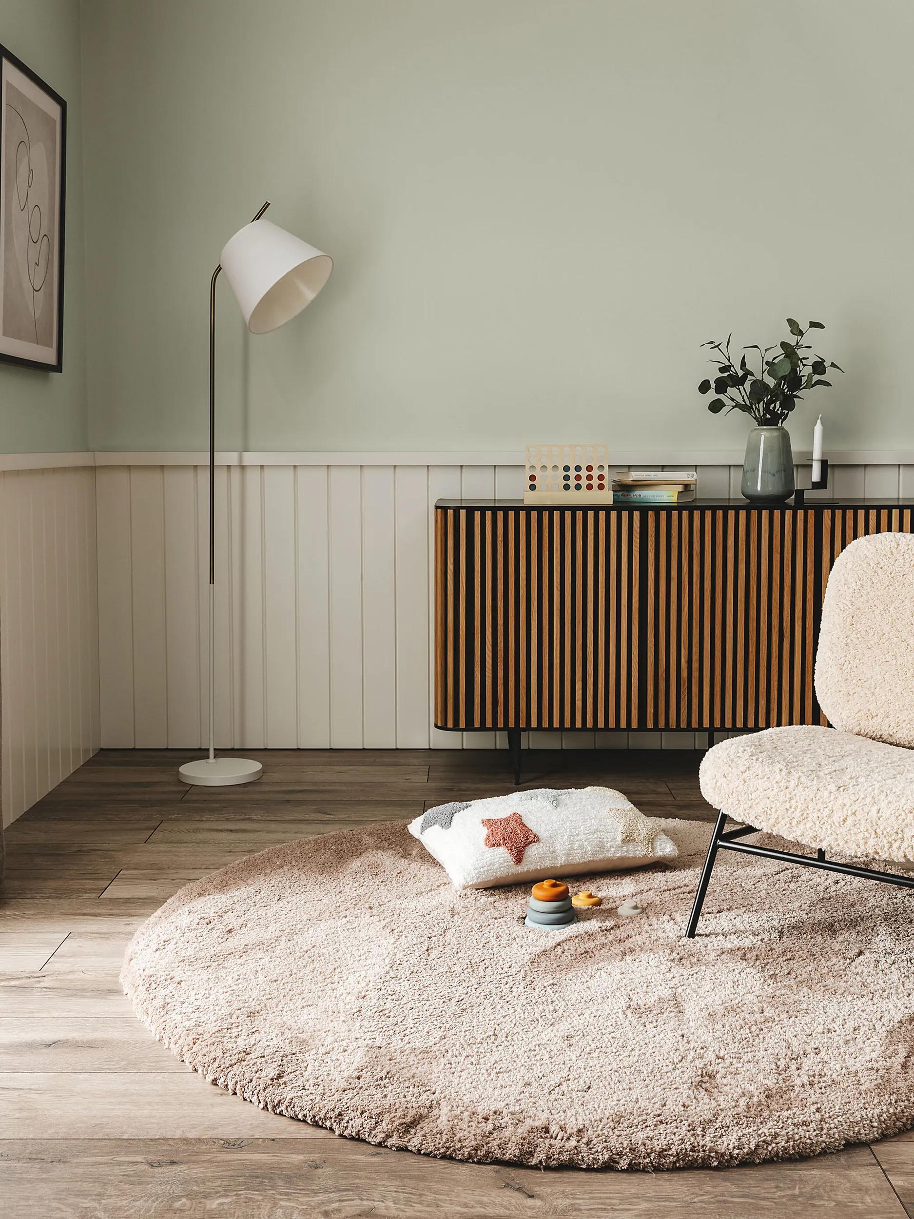 Shaggy Round Rug Cloudy Taupe