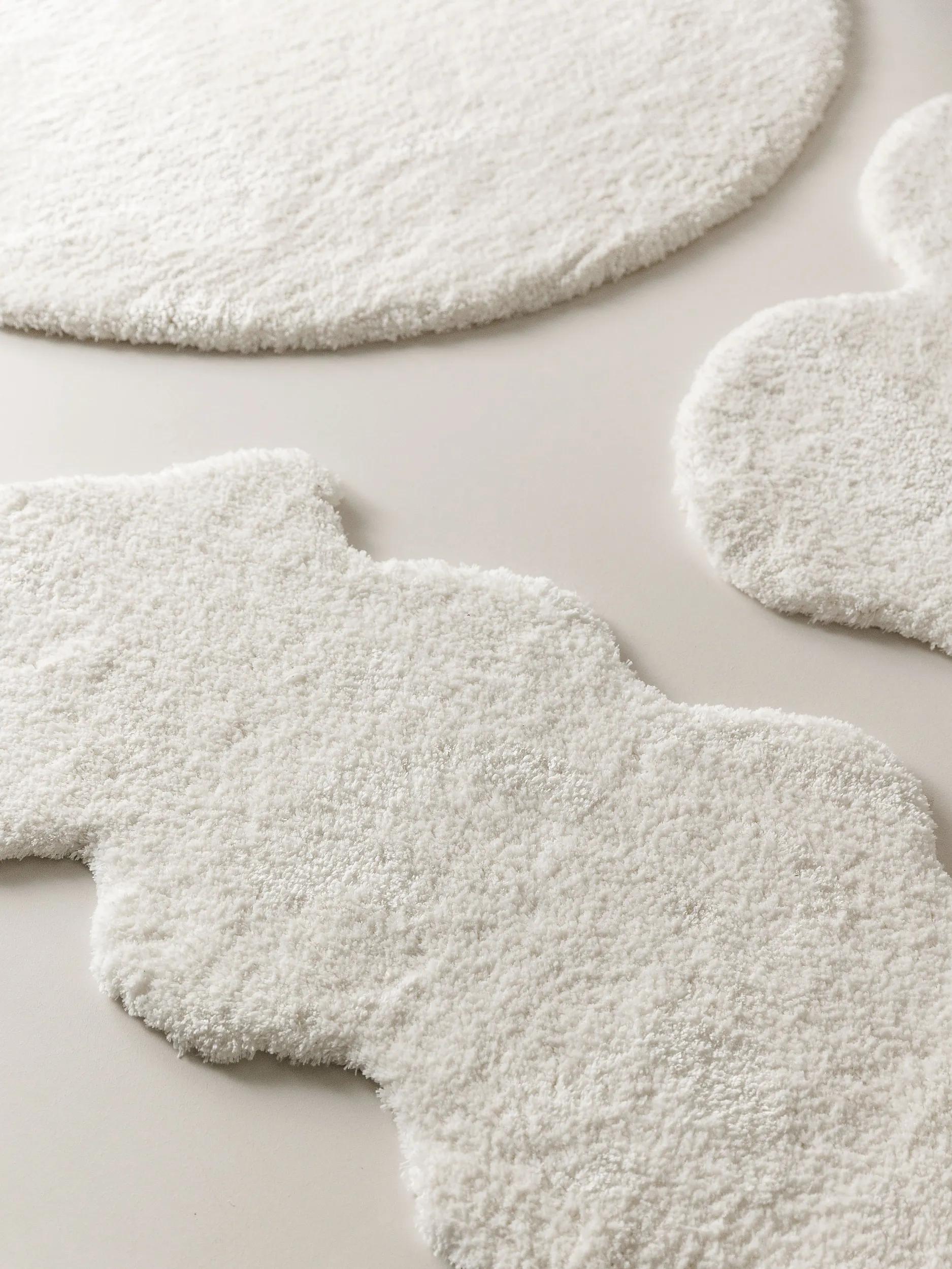 Tapis shaggy Crème Nuageux