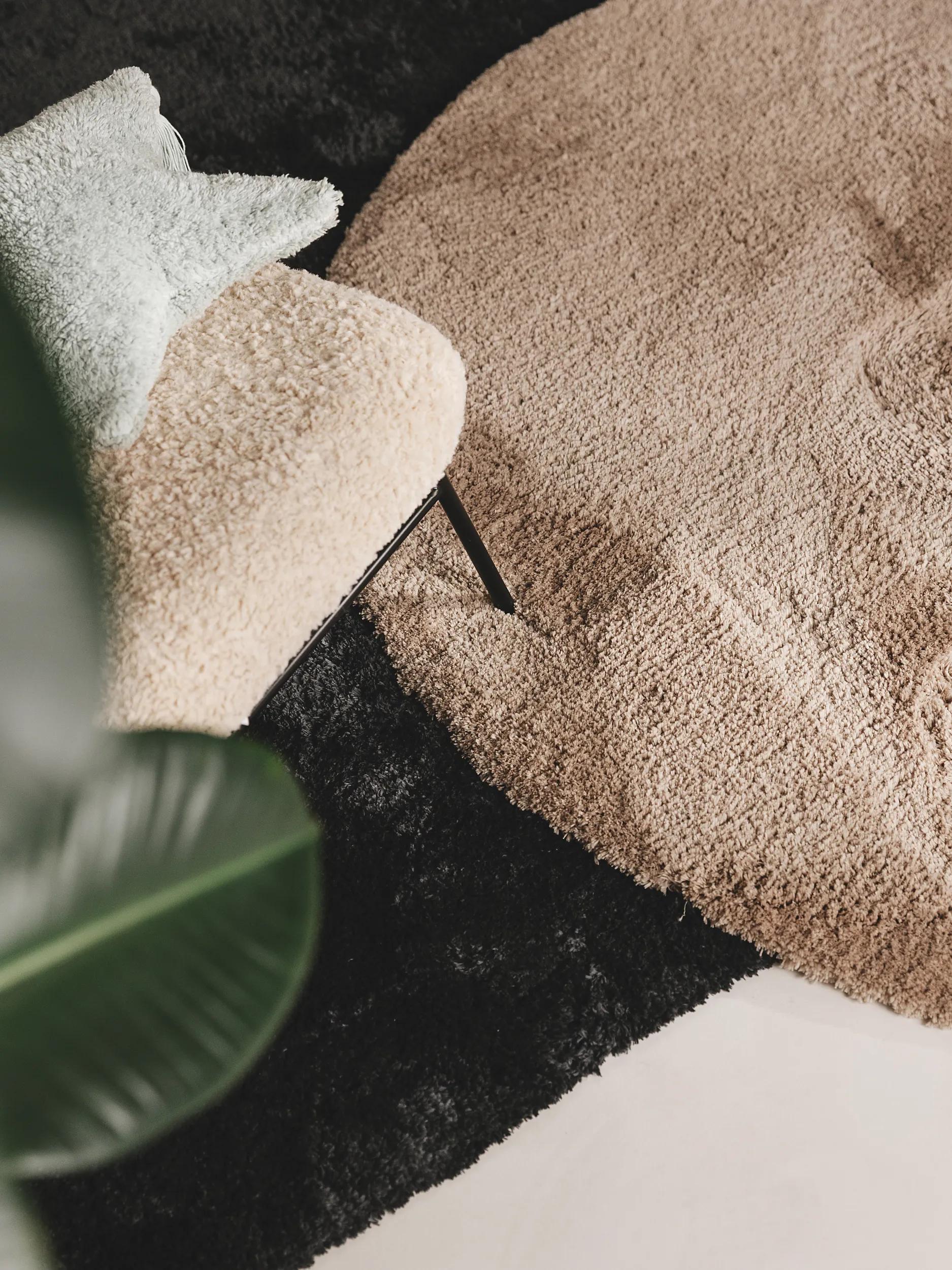 Shaggy Round Rug Cloudy Taupe