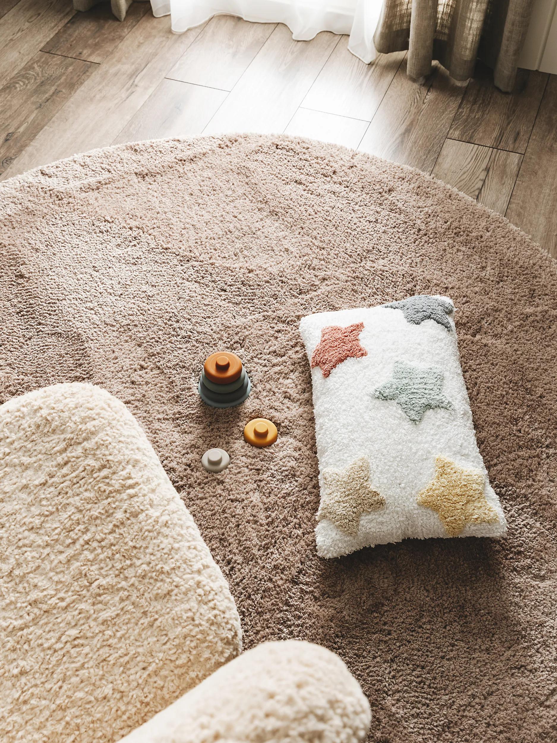 Shaggy Round Rug Cloudy Taupe