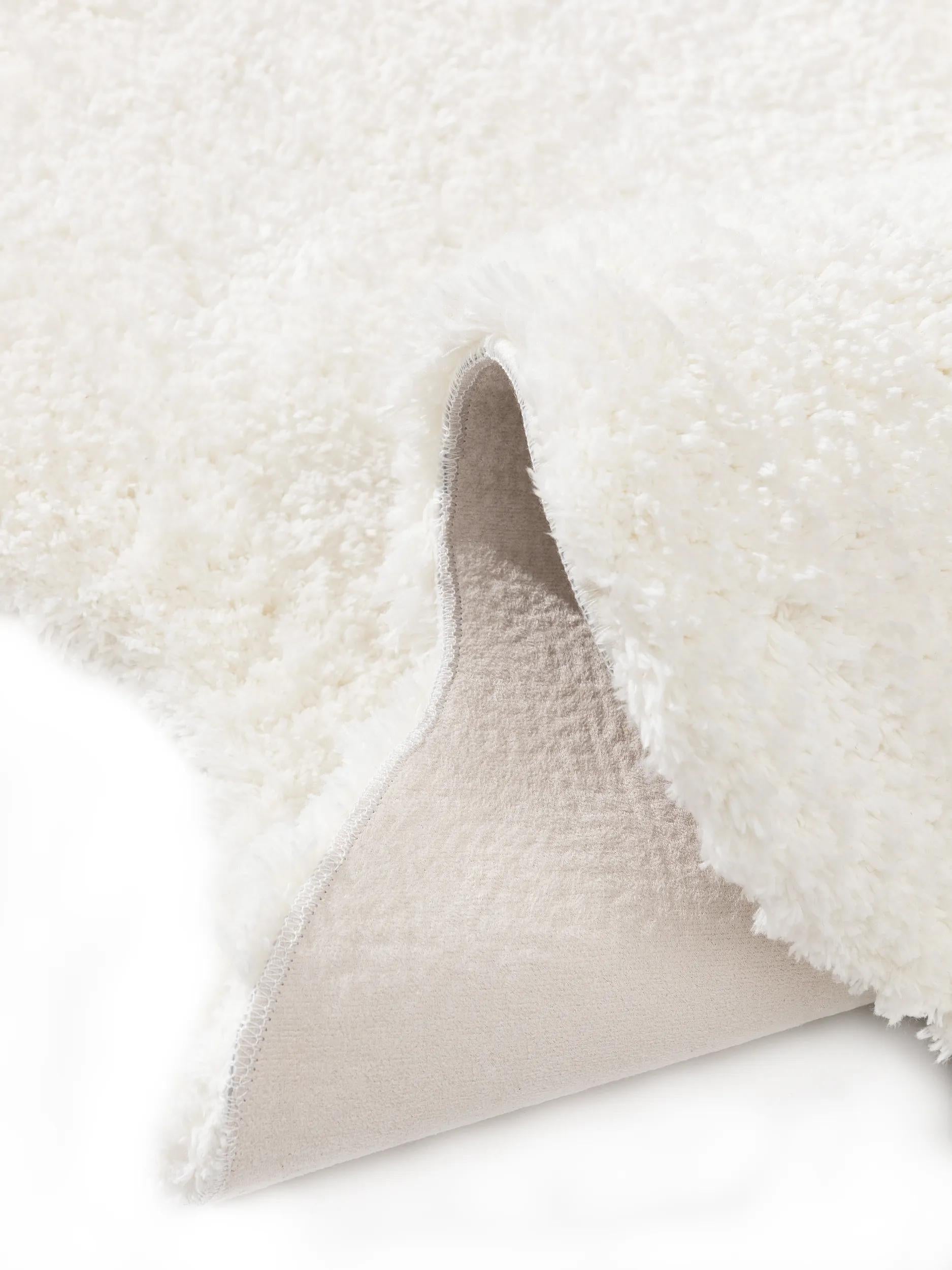 Tapis shaggy Crème Nuageux