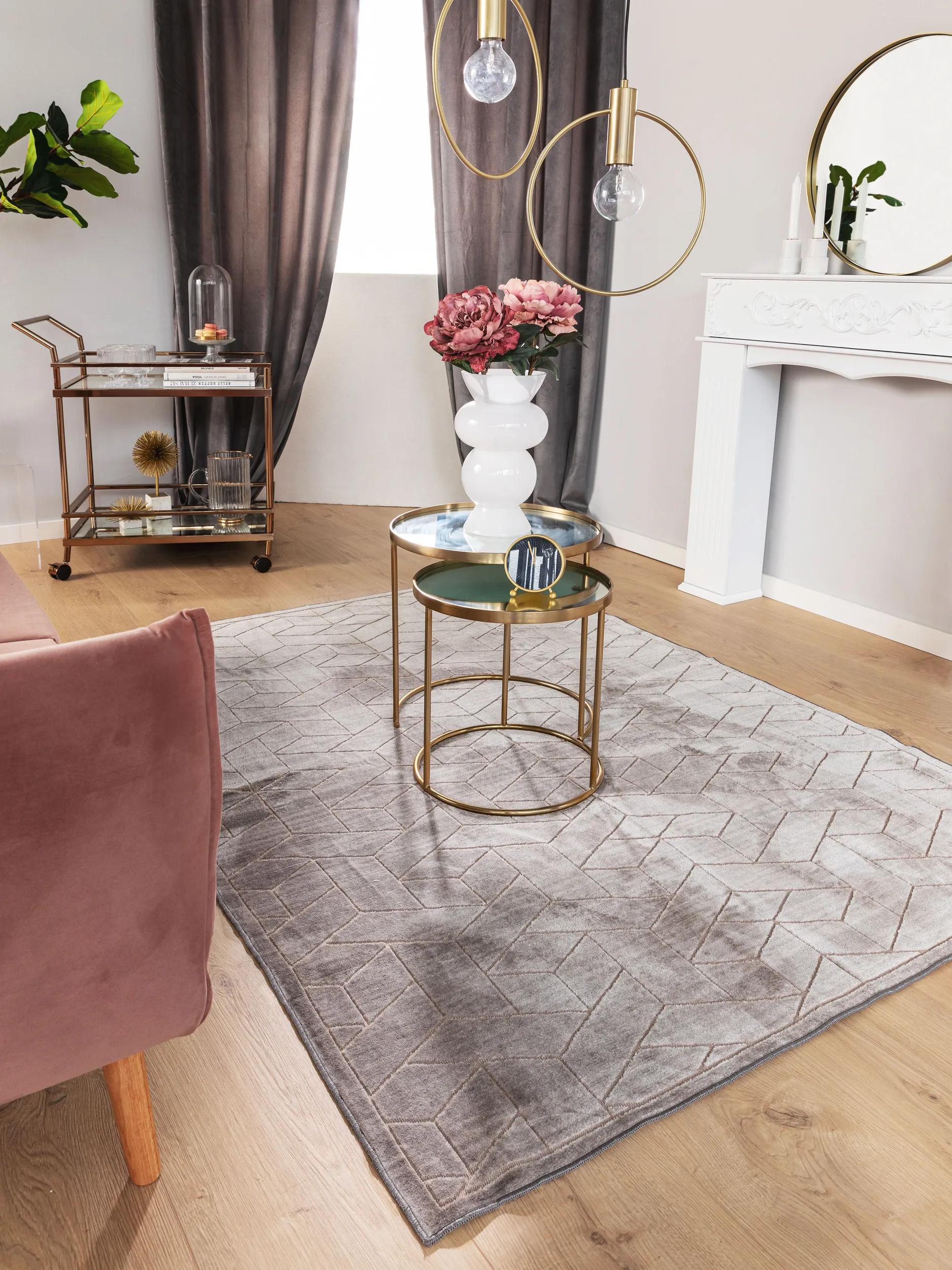 Teppich Gänseblümchen Grau