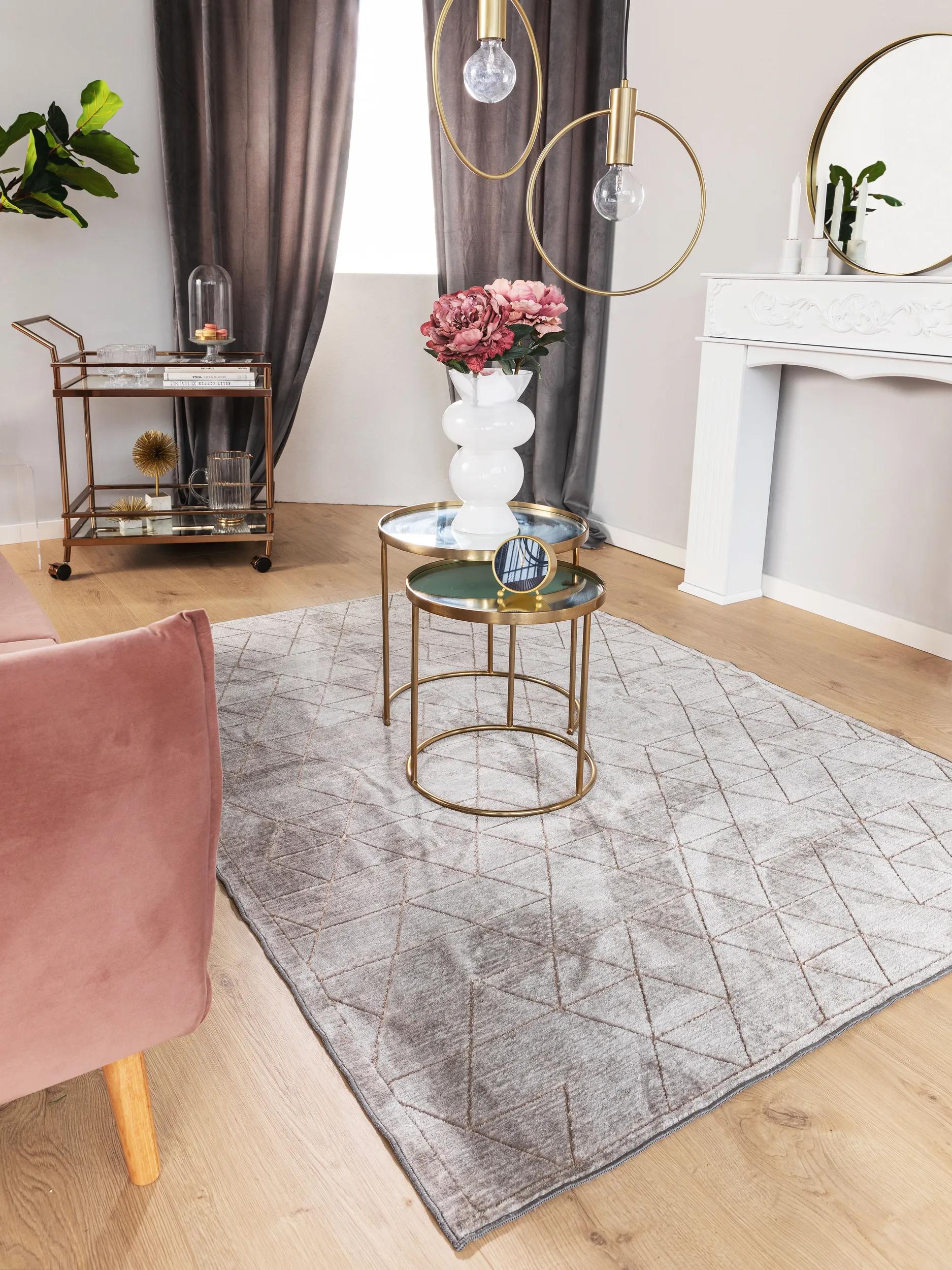 Teppich Gänseblümchen Grau