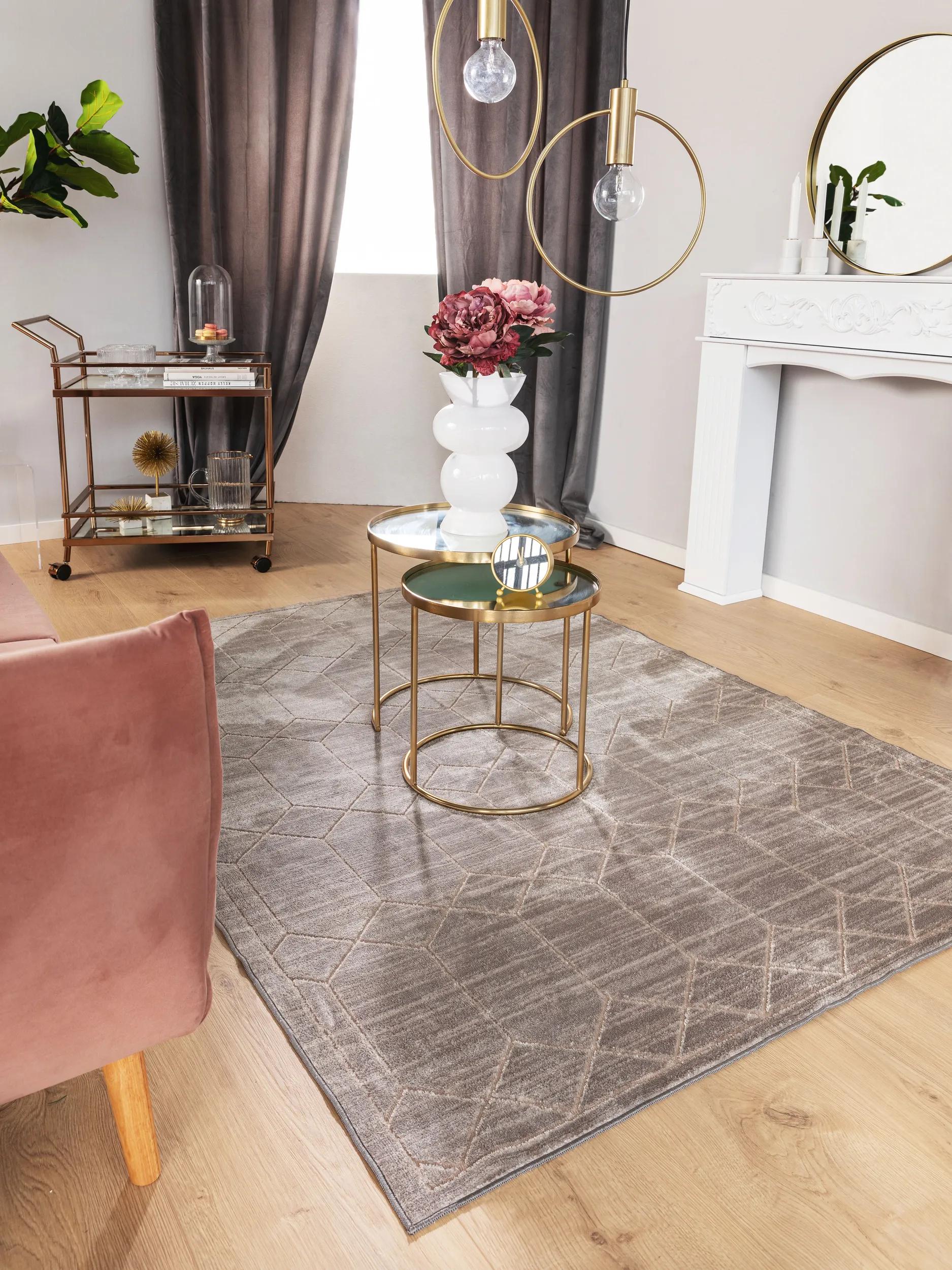 Teppich Gänseblümchen Grau