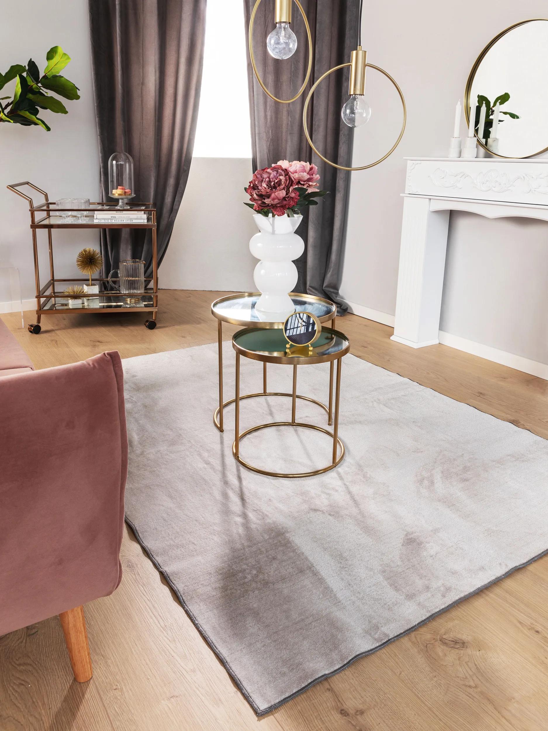 Teppich Gänseblümchen Grau