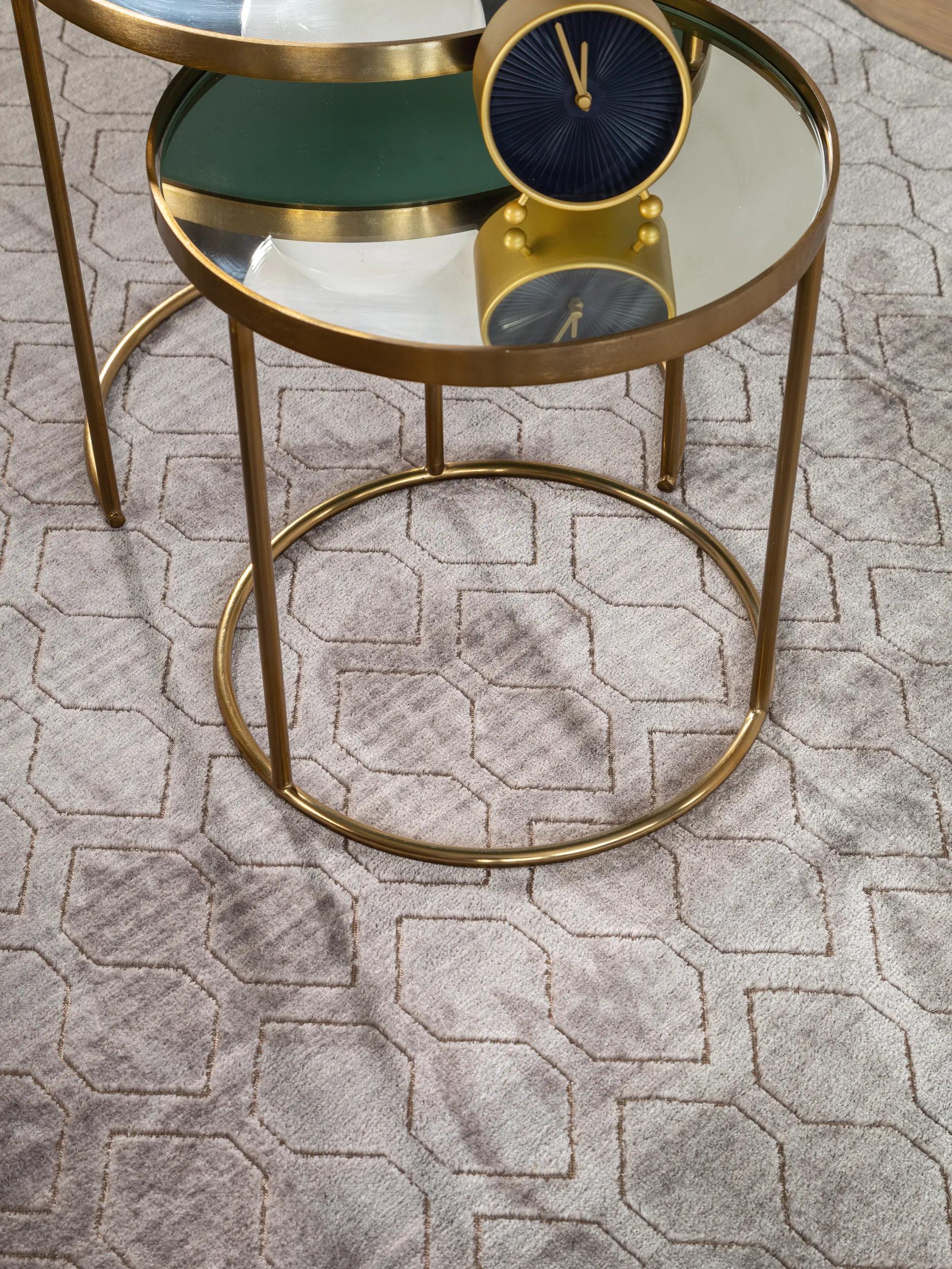 Teppich Gänseblümchen Grau