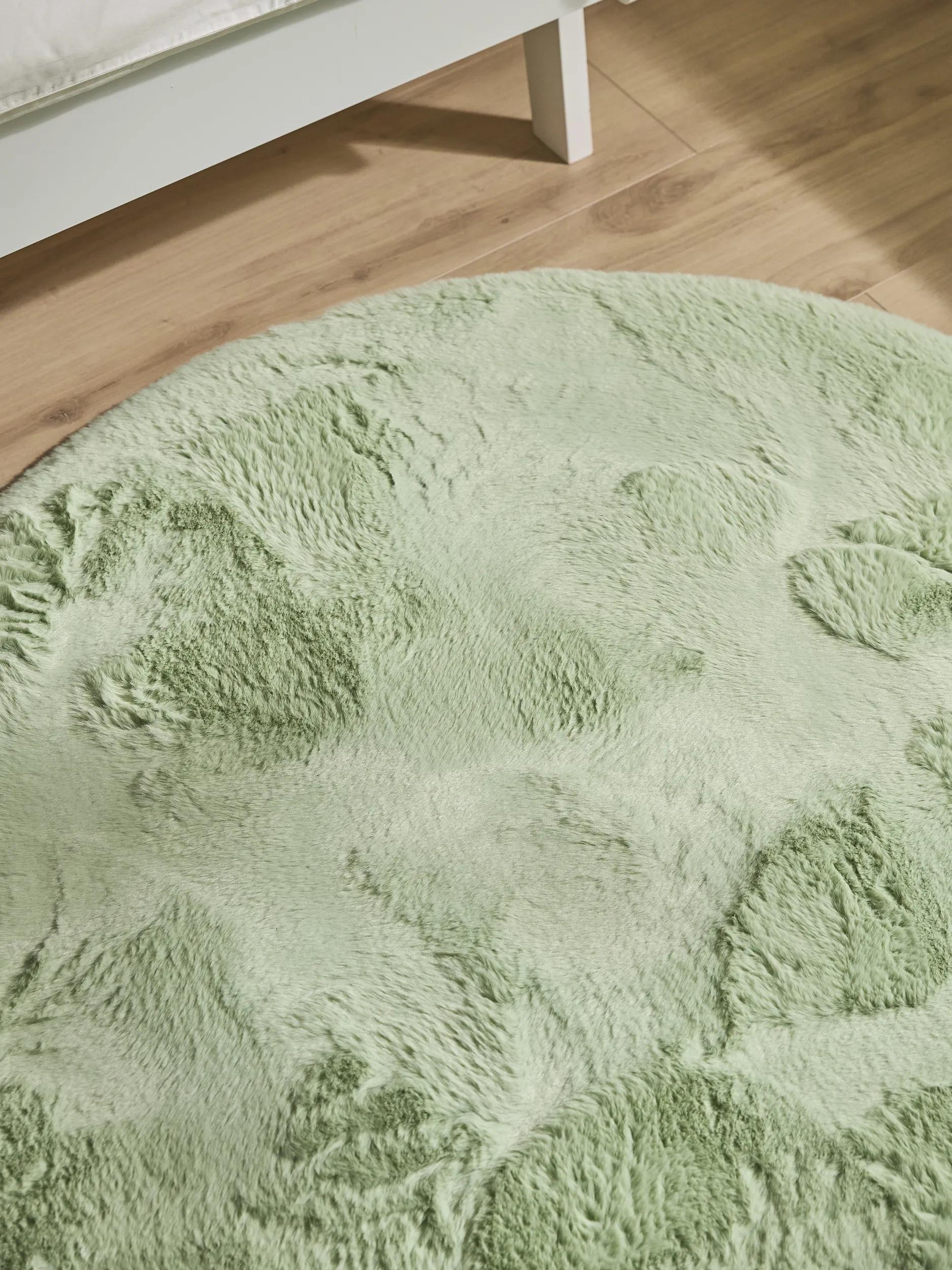 Washable Kids Rug Dave Light Green