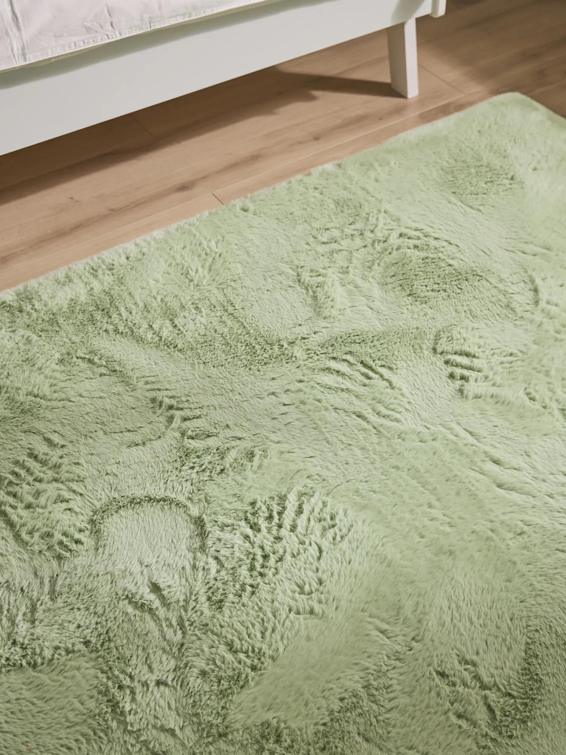 Washable Kids Rug Dave Light Green