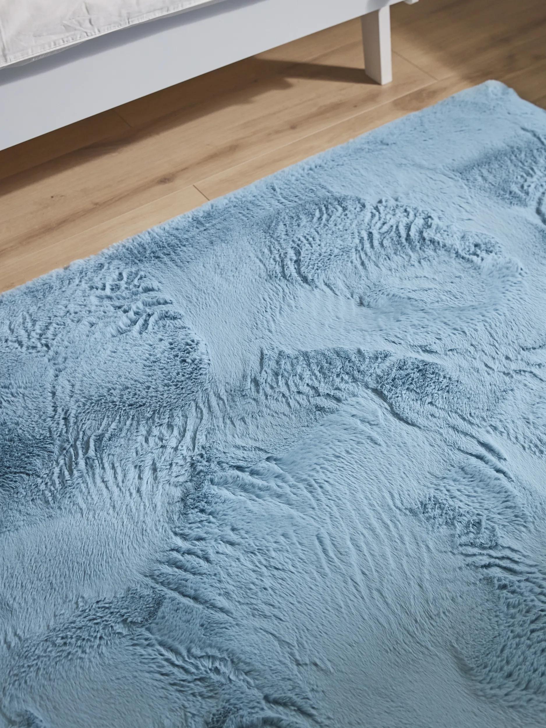 Washable Kids Rug Dave Light Blue