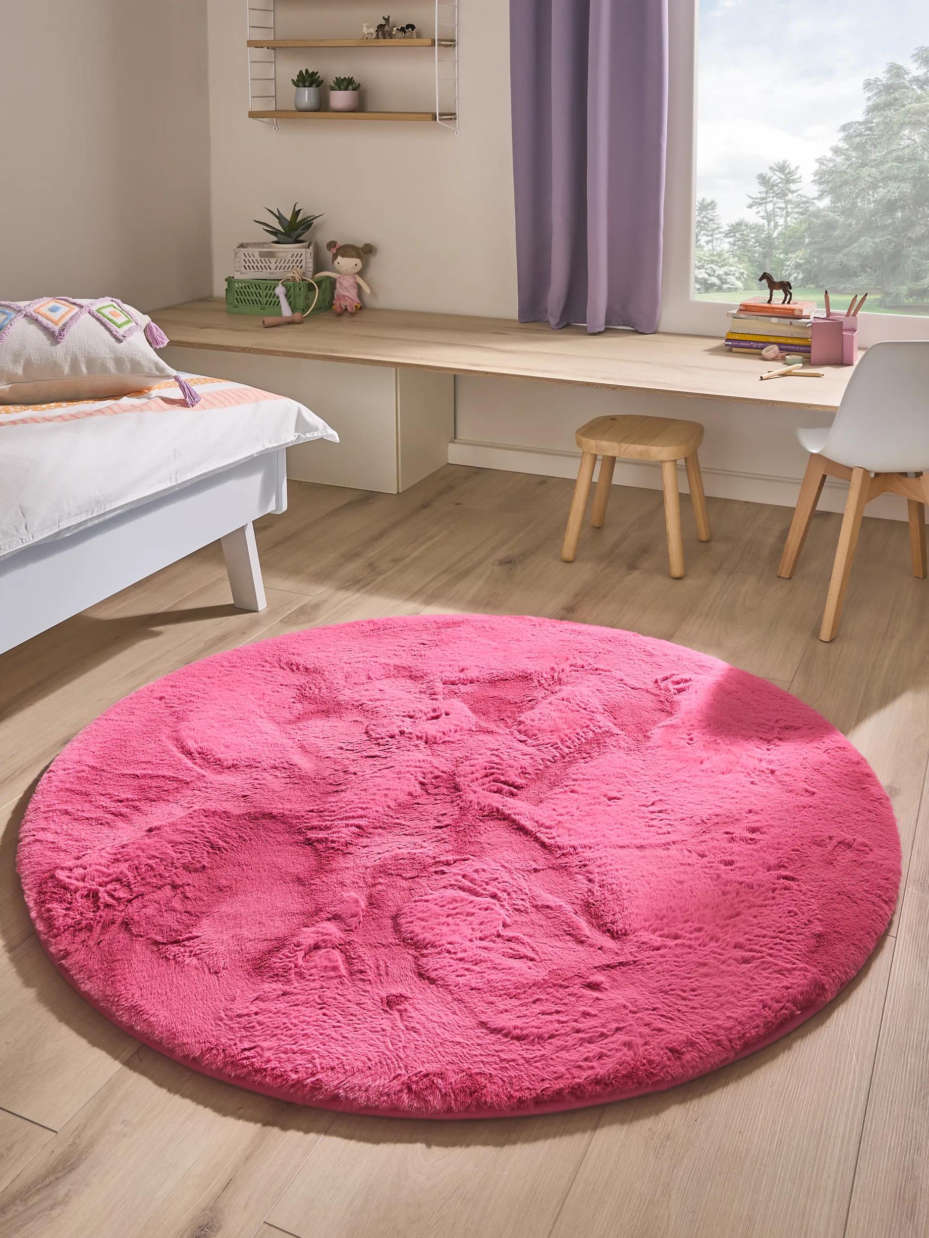 Washable Kids Rug Dave Pink