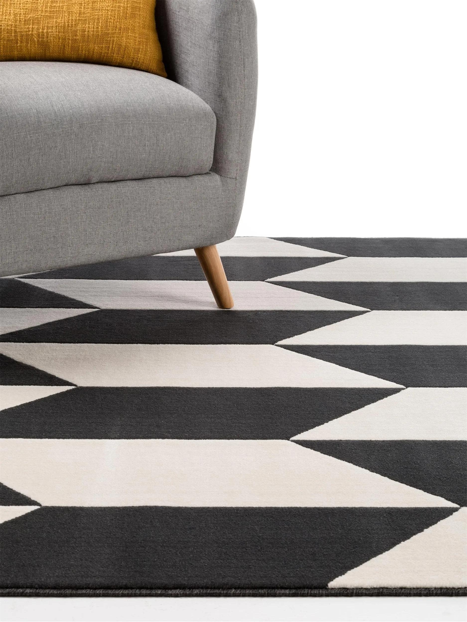 Alfombra Desierto Negro/Blanco