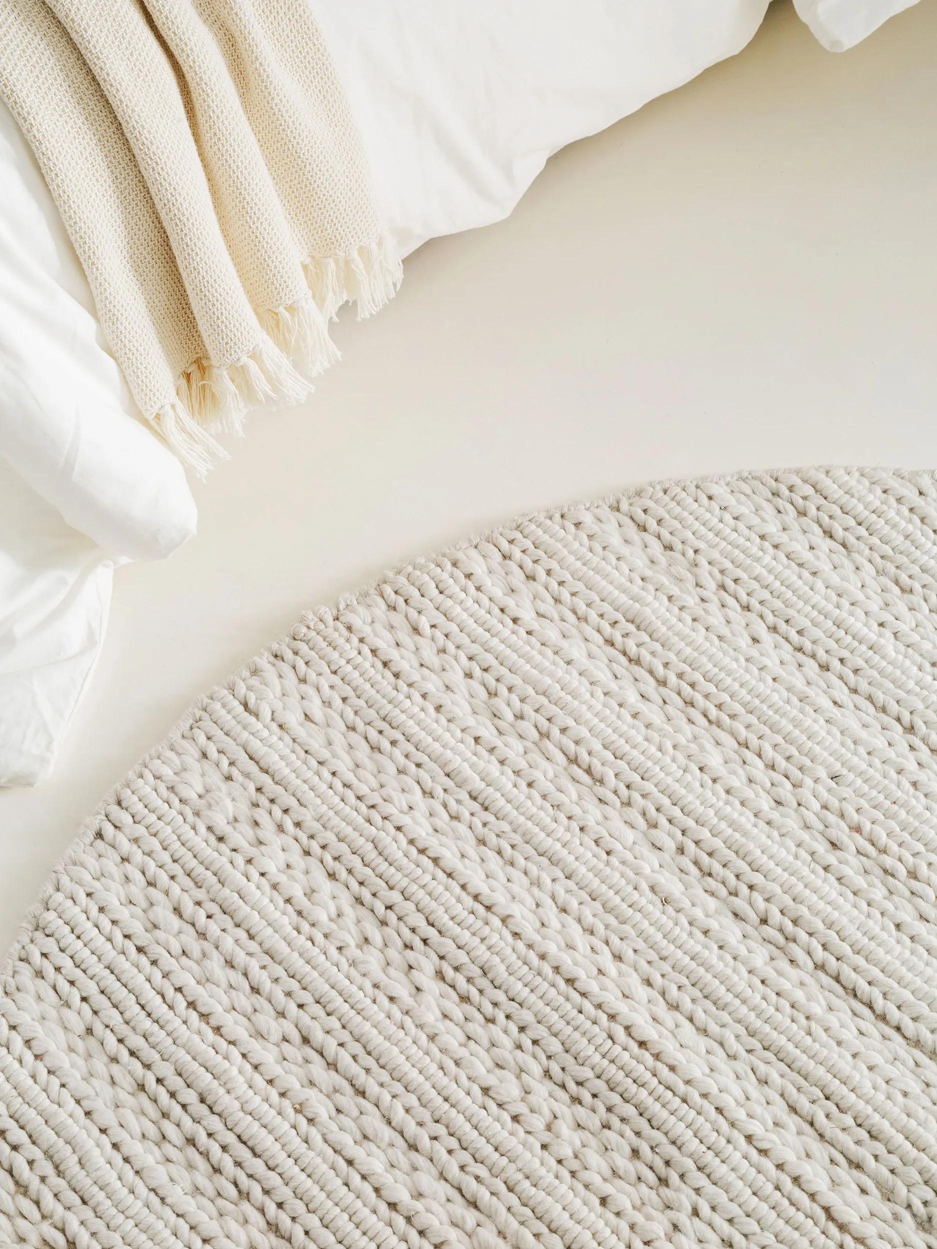 Round Wool Rug Dina Cream