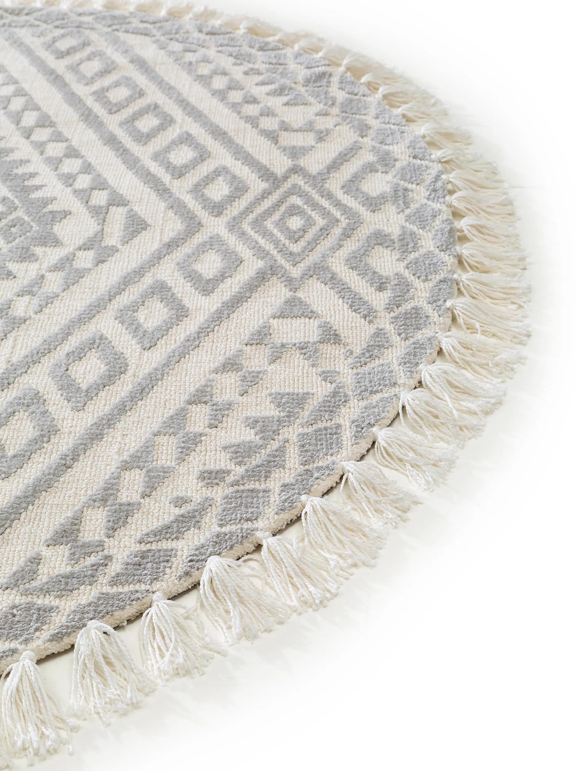 Round Rug Elias Grey