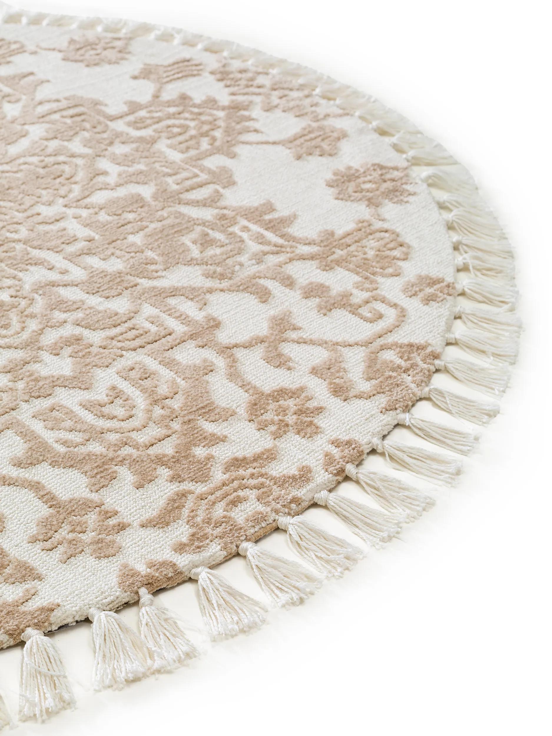 Round Rug Elias Beige