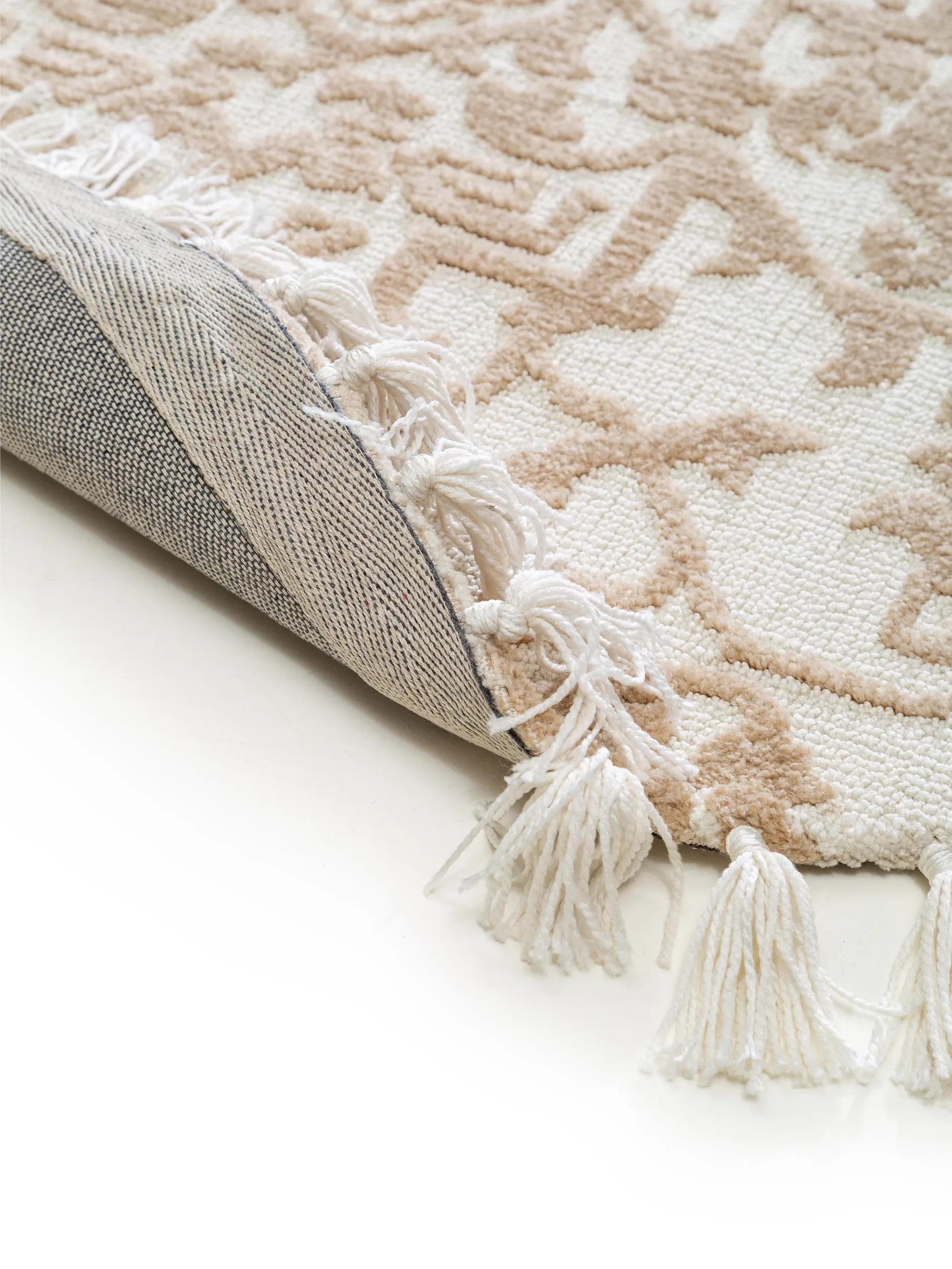 Round Rug Elias Beige