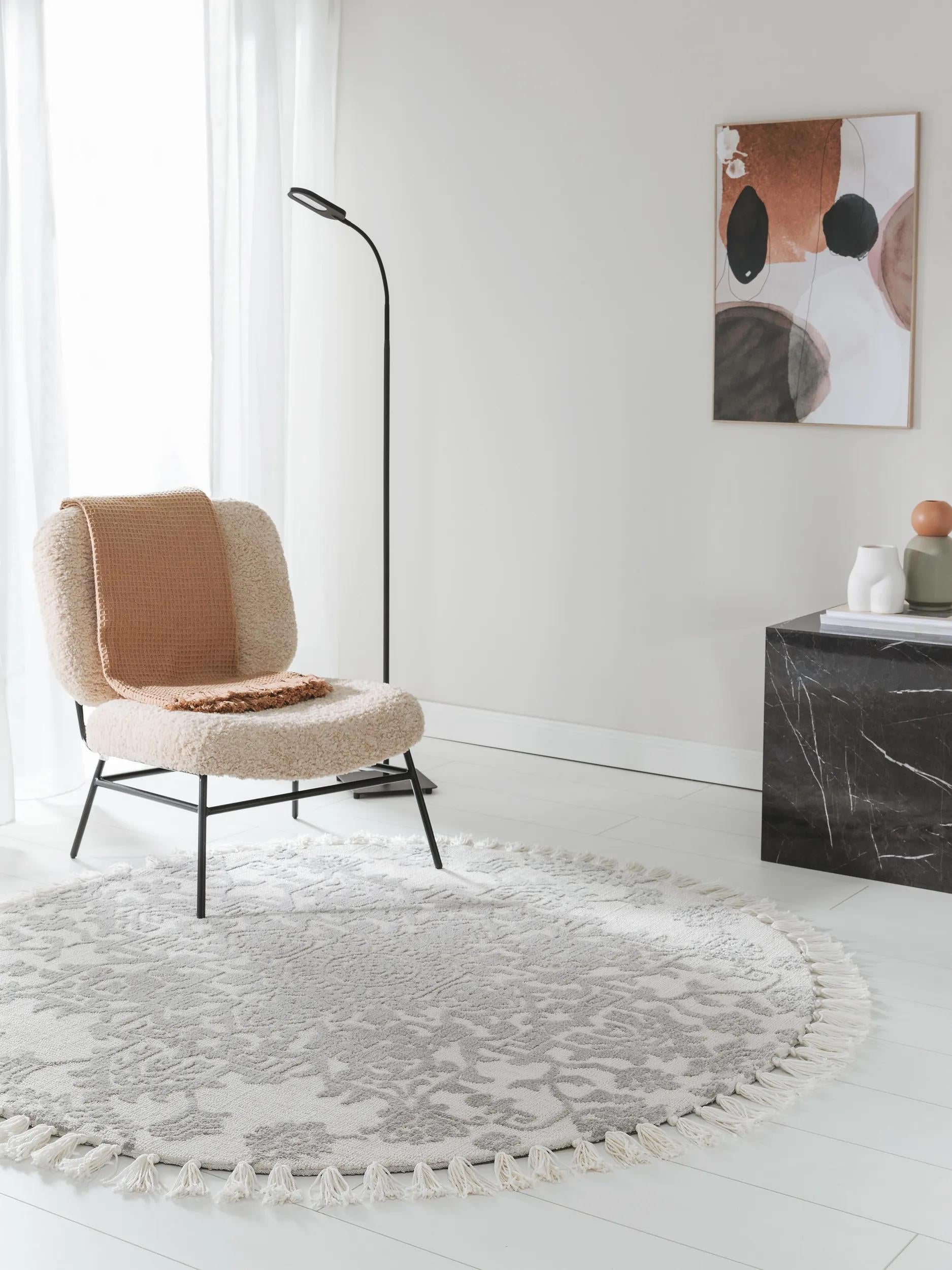 Round Rug Elias Grey