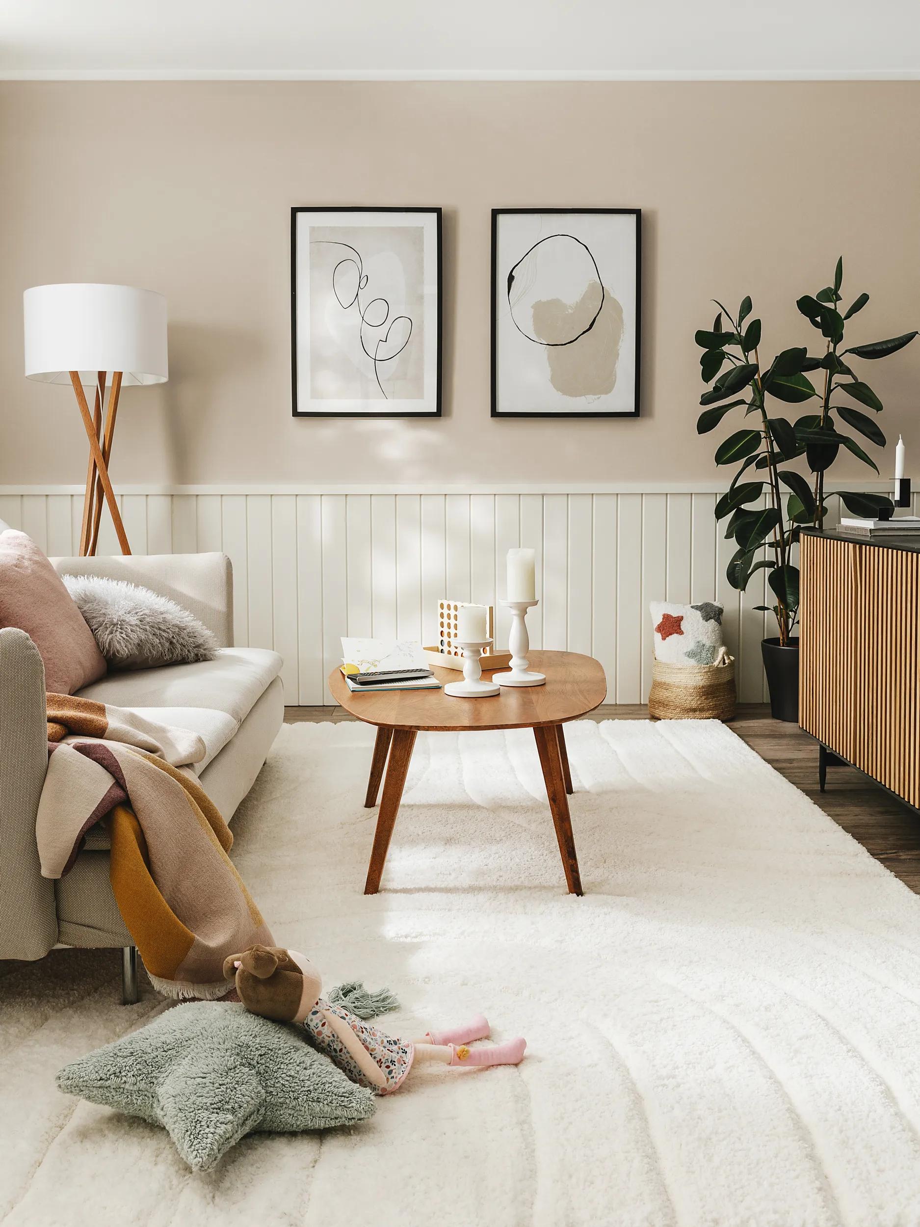 Shaggy rug Emy Cream