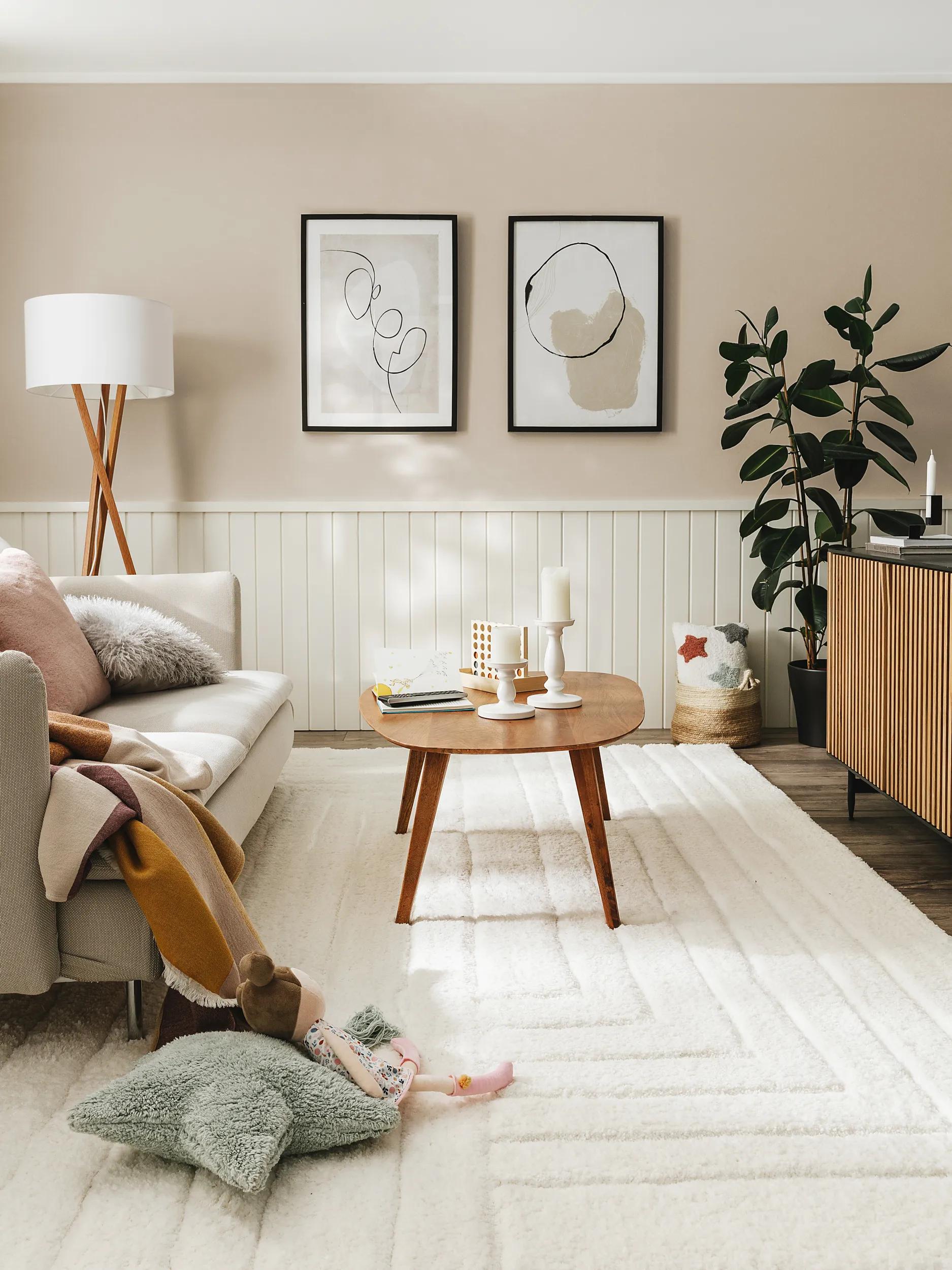 Shaggy rug Emy Cream