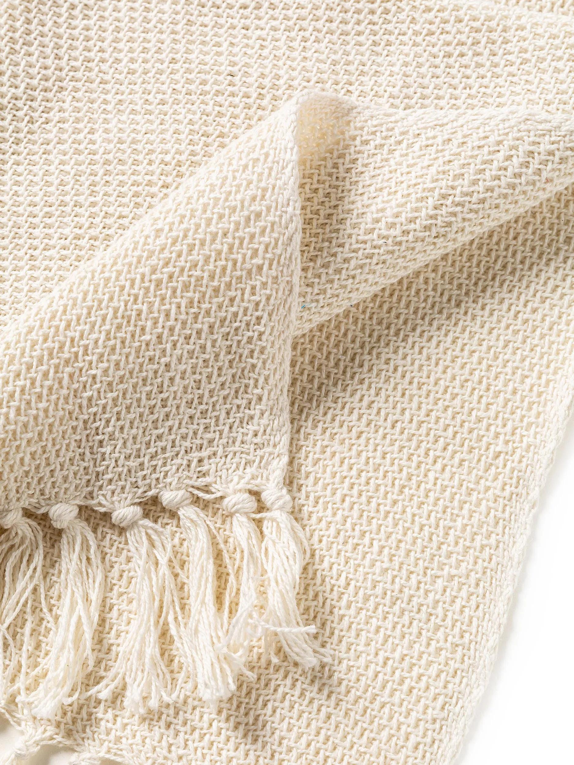 Cotton blanket Ezra Ivory