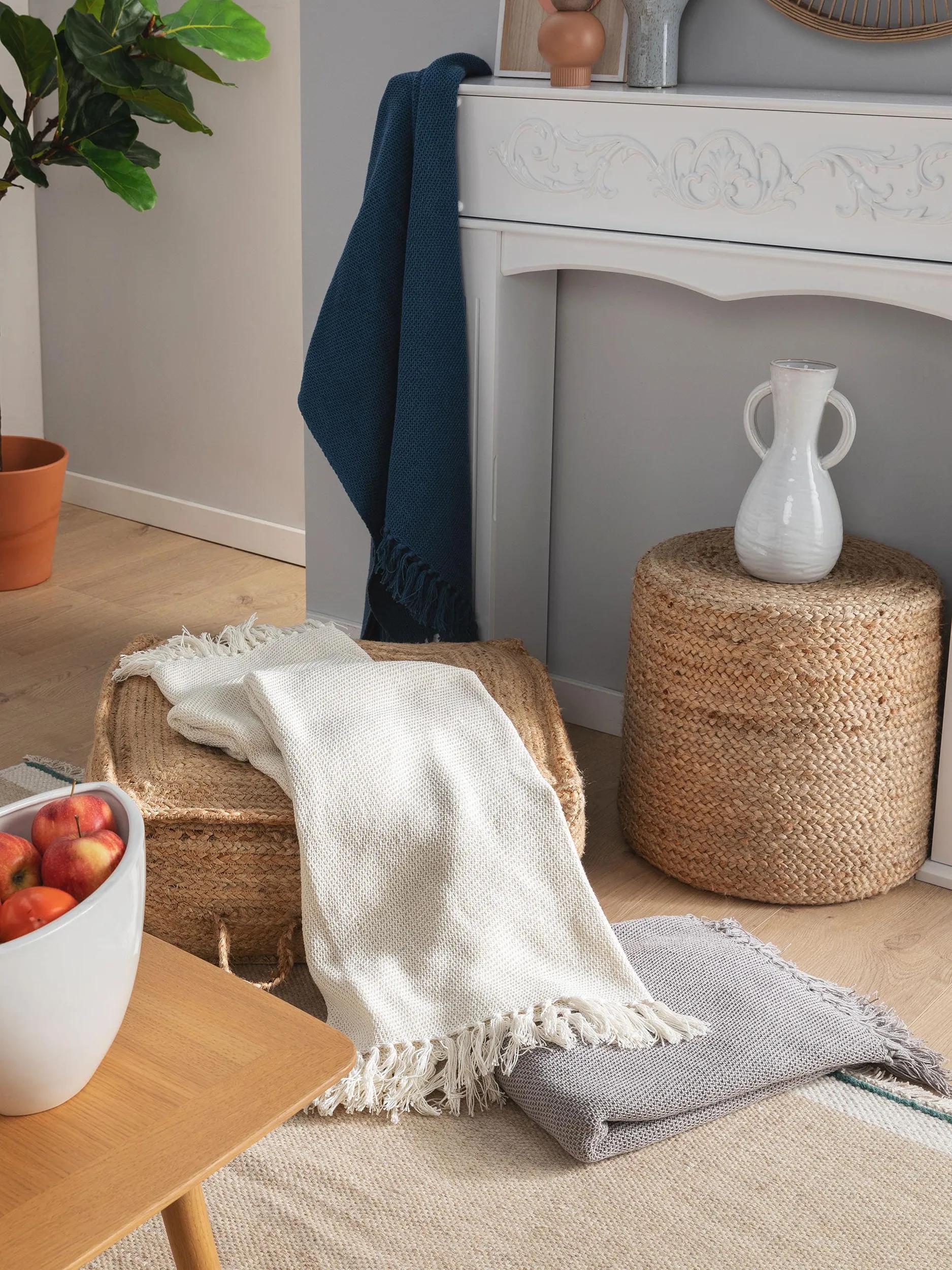 Cotton blanket Ezra Ivory