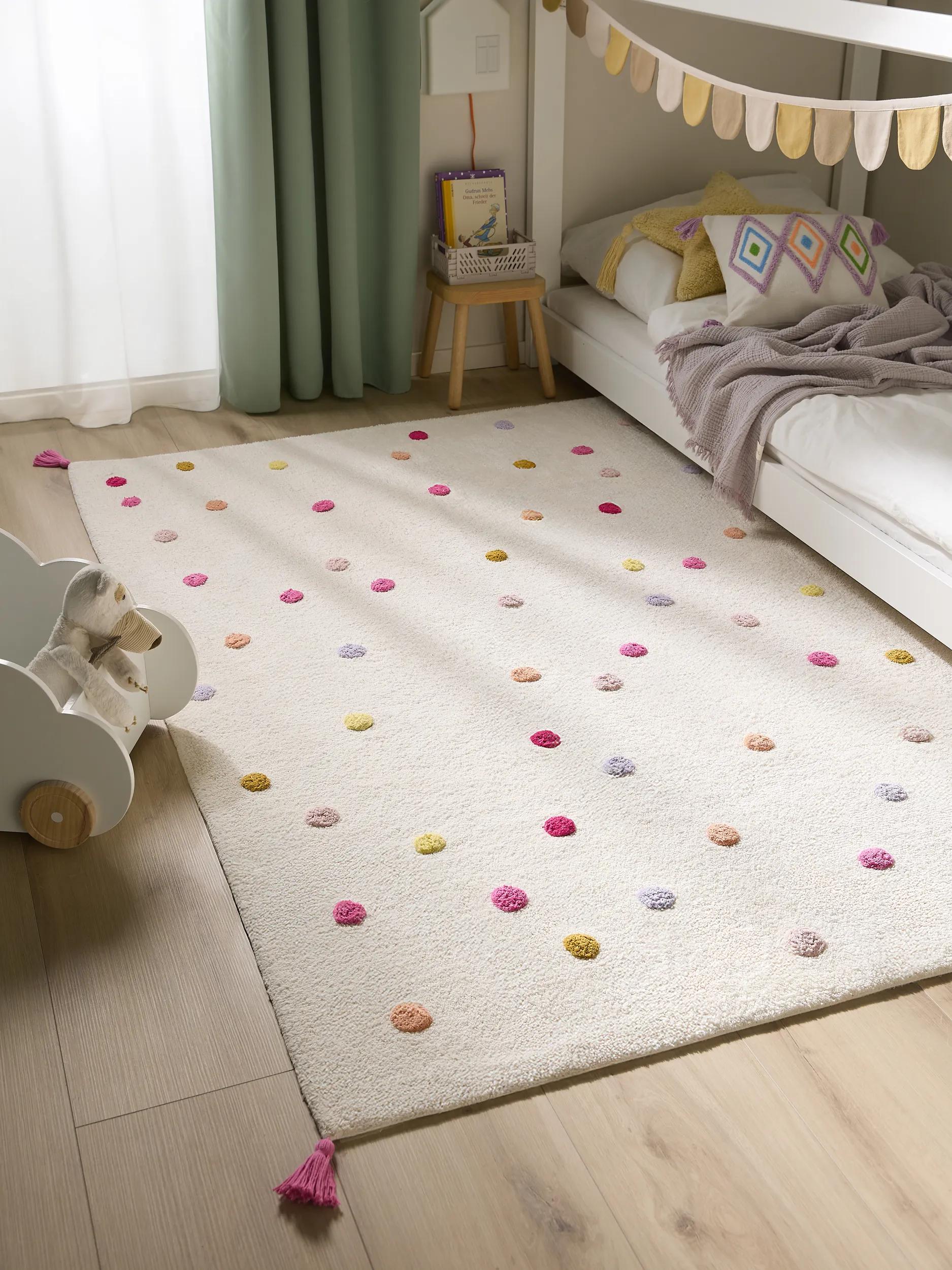 Washable Kid´s Rug Fiete Multicolour/Pink