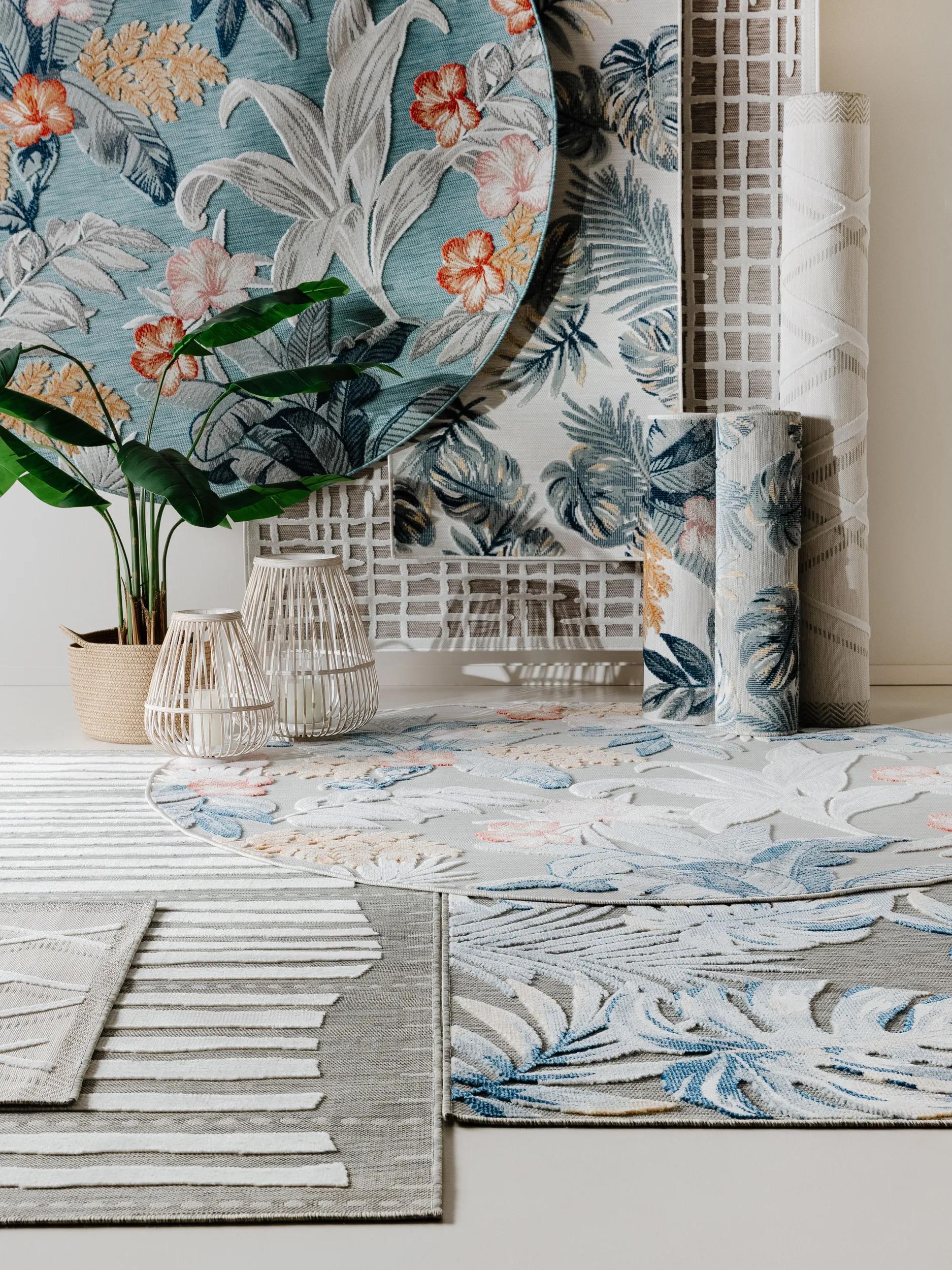 In- & Outdoor Runner Flora Grey