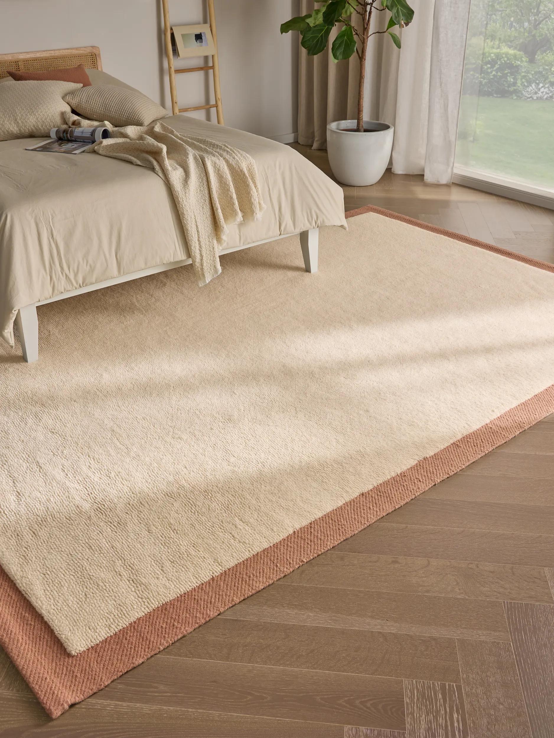 Wollteppich Franco Creme/Rose