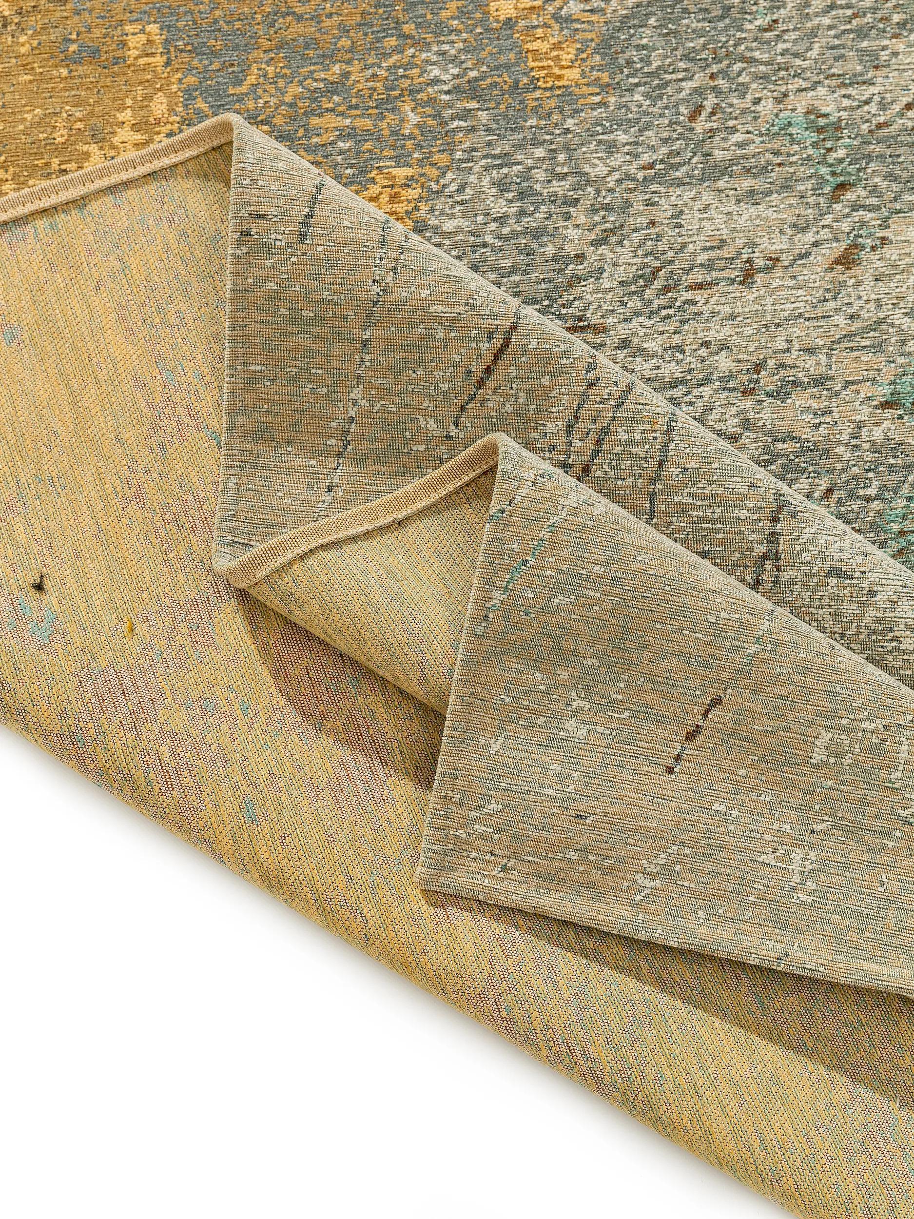 Alfombra de tejido plano Frencie beige/azul