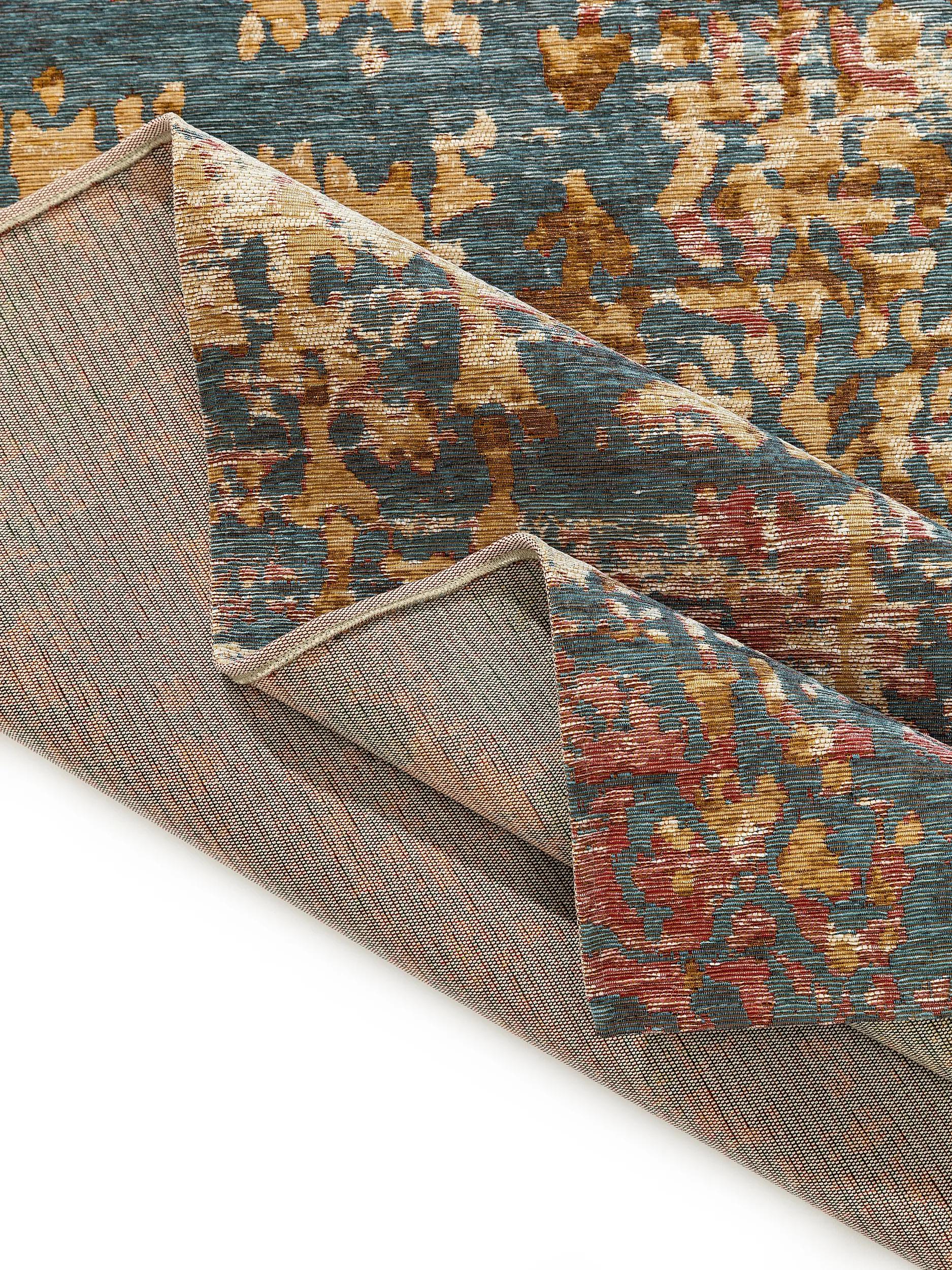 Alfombra de tejido plano Frencie azul