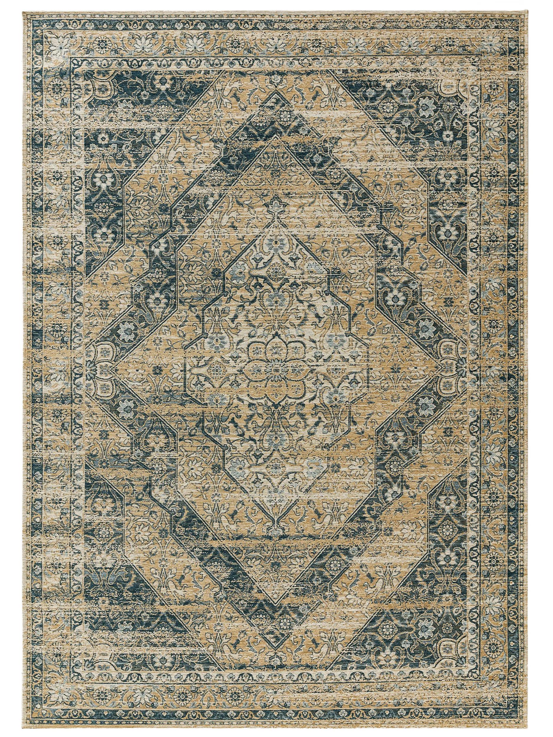 Tapis à tissage plat Frencie bleu