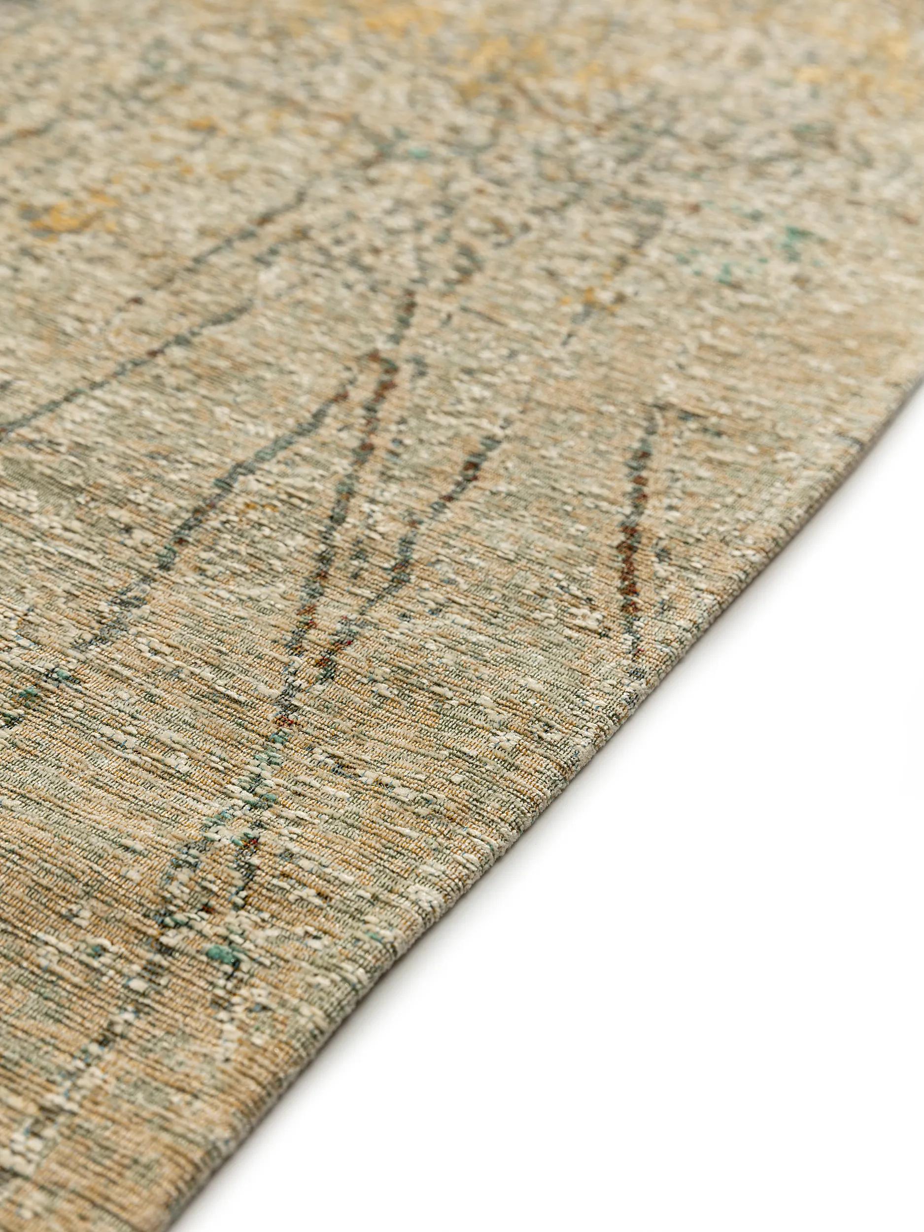 Alfombra de tejido plano Frencie beige/azul