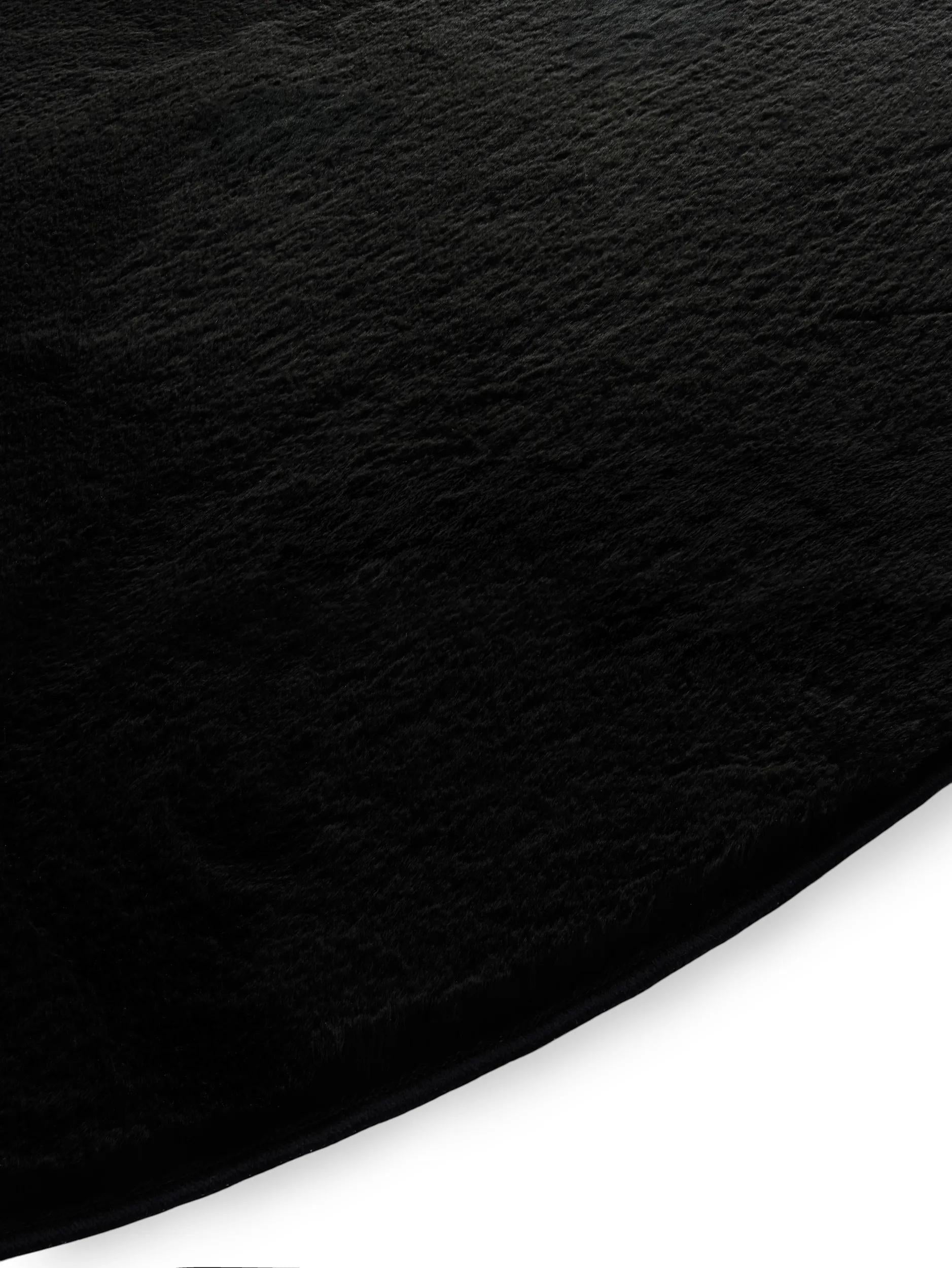 Faux Fur Rug Furry Black