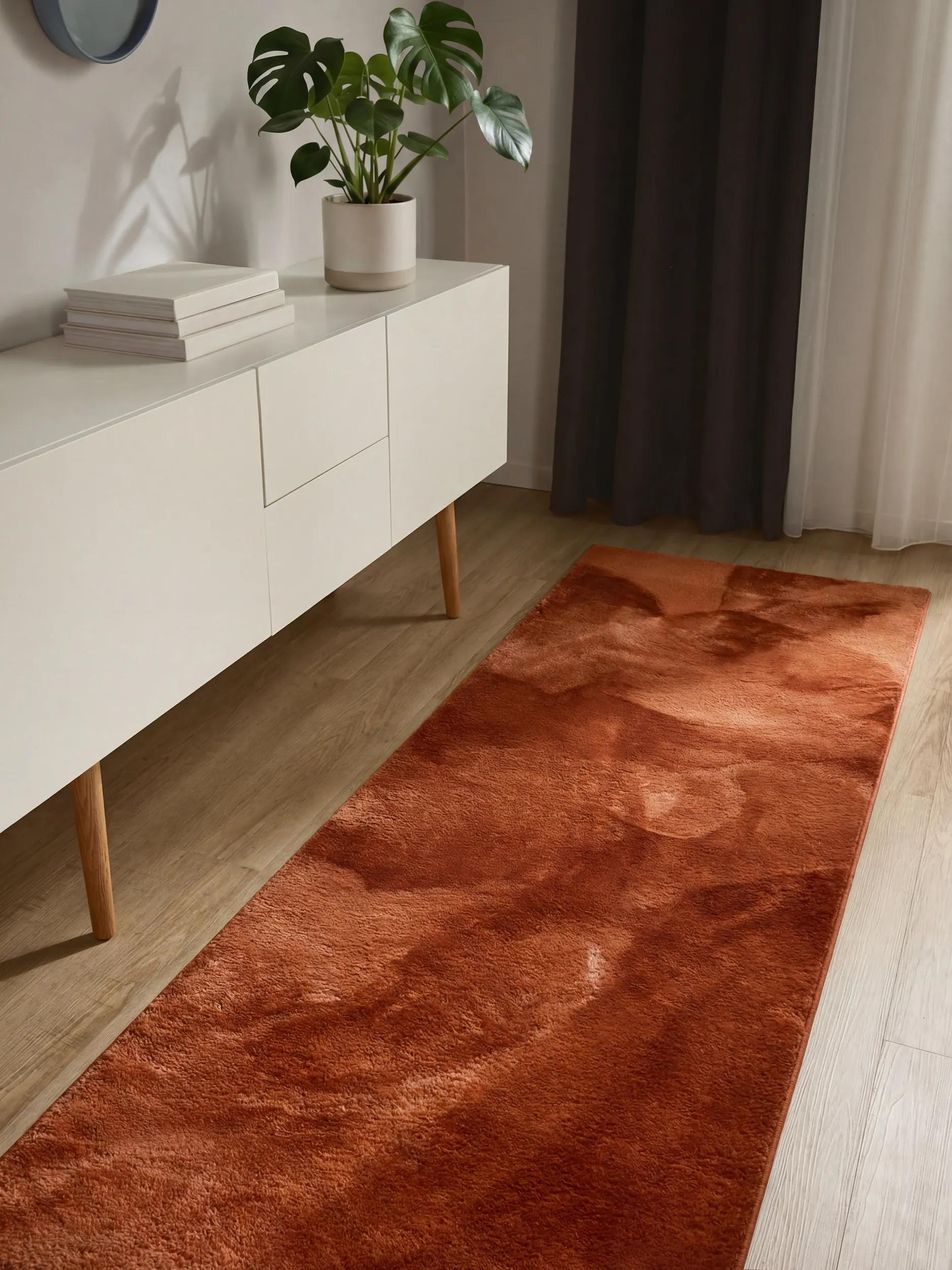 Faux Fur Rug Furry Orange