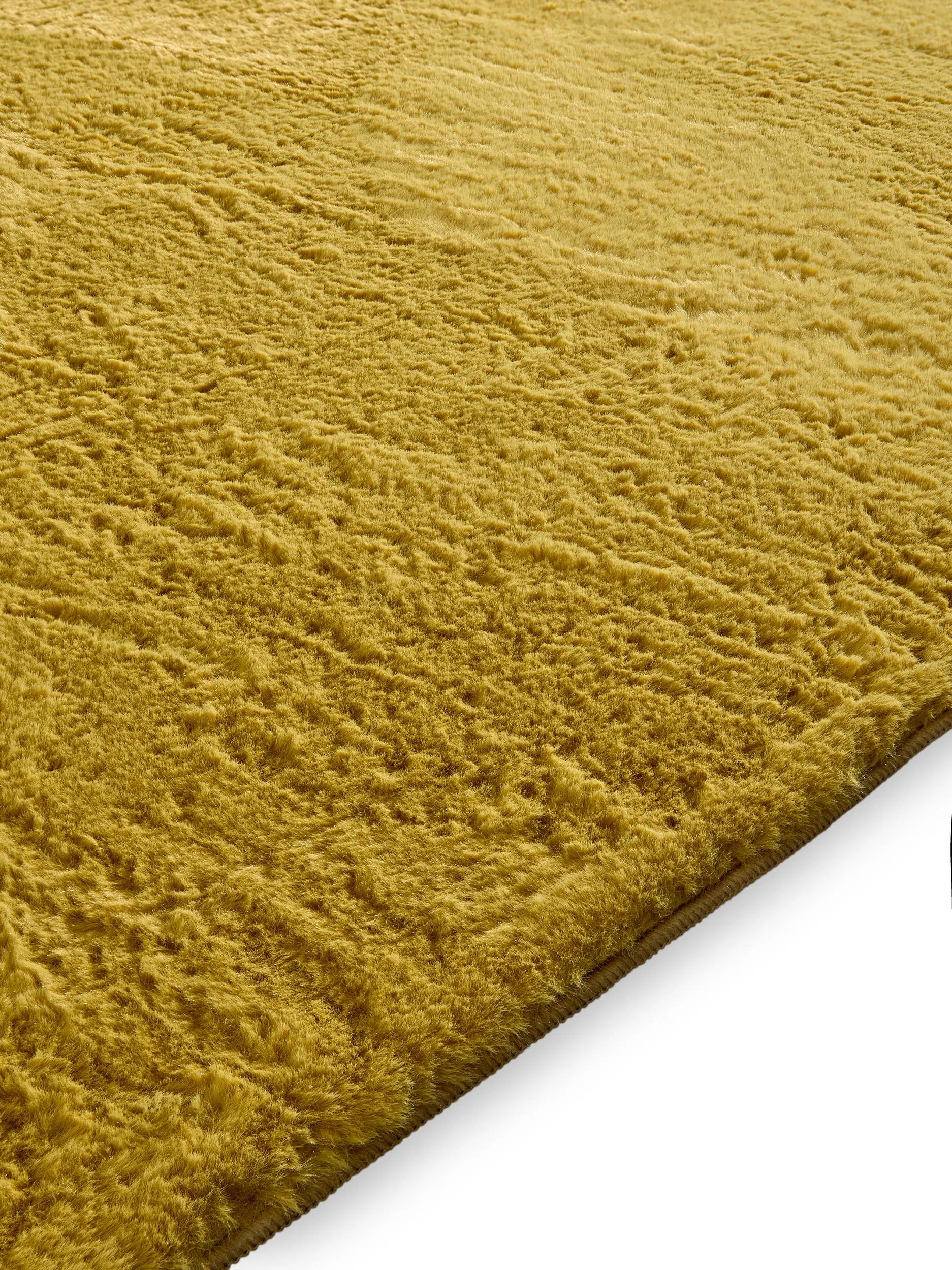 Faux Fur Rug Furry Yellow