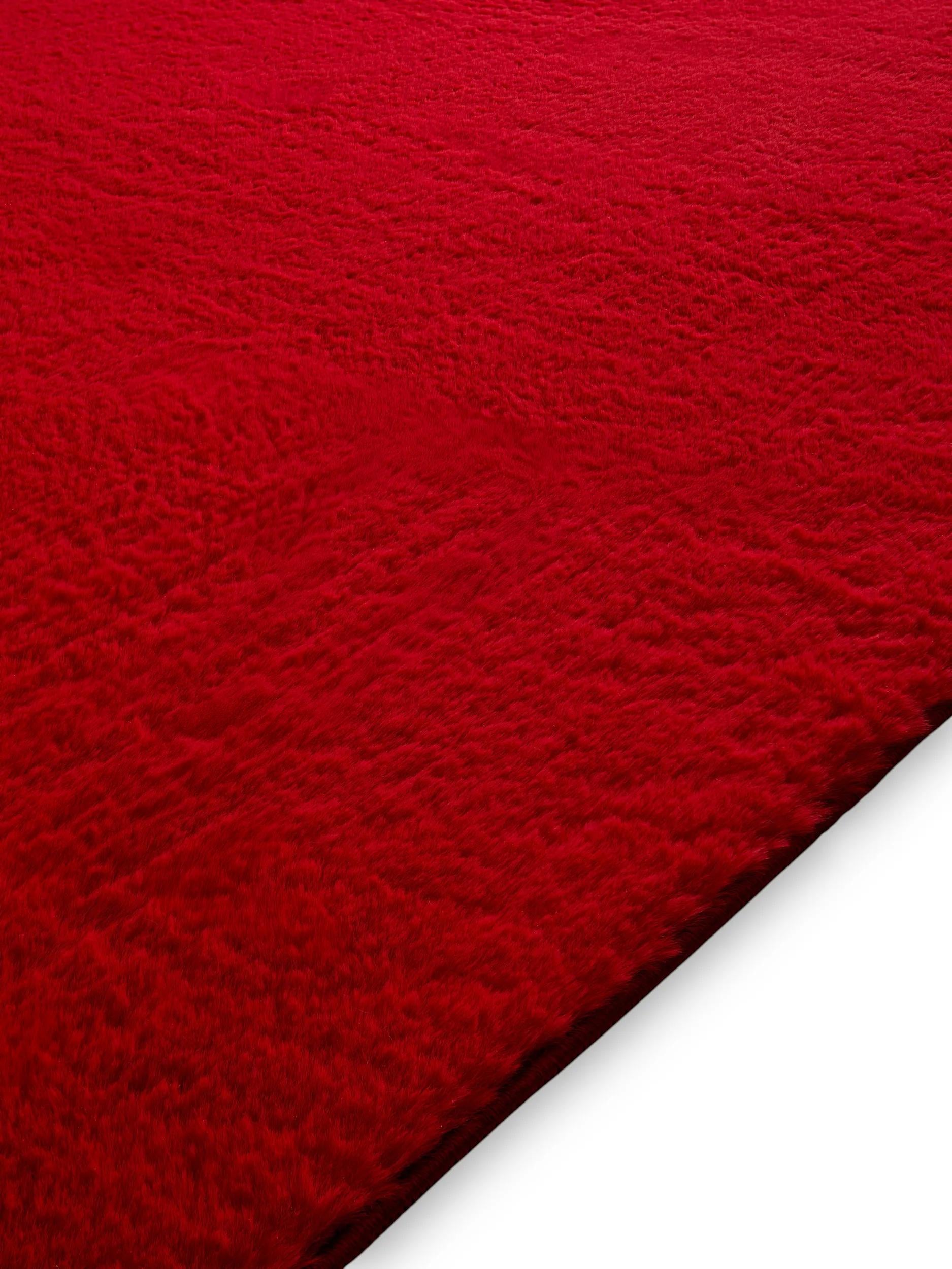Faux Fur Rug Furry Red
