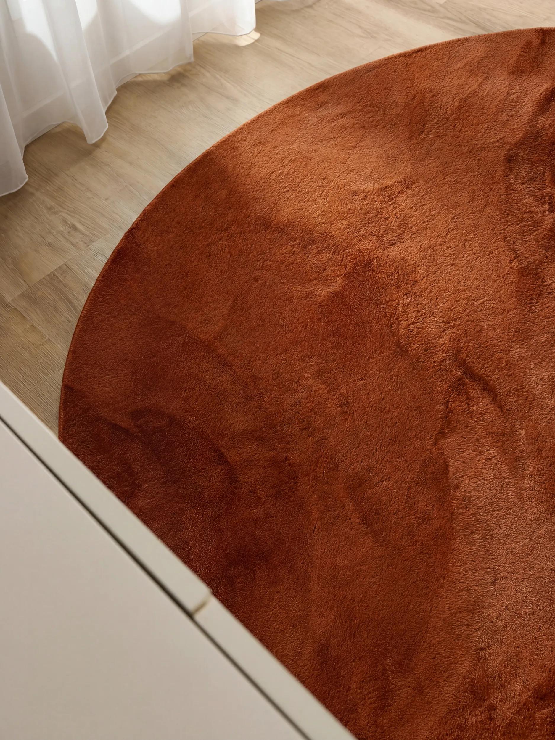 Faux Fur Rug Furry Orange