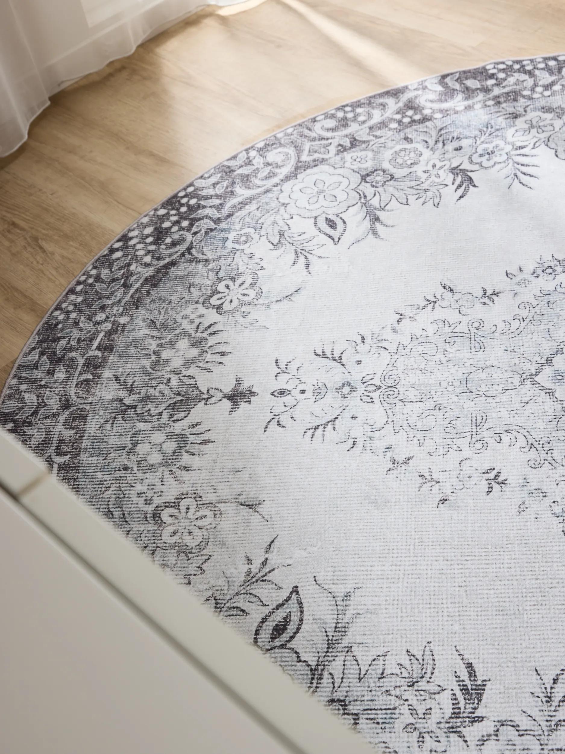 Washable Rug George Black/Grey