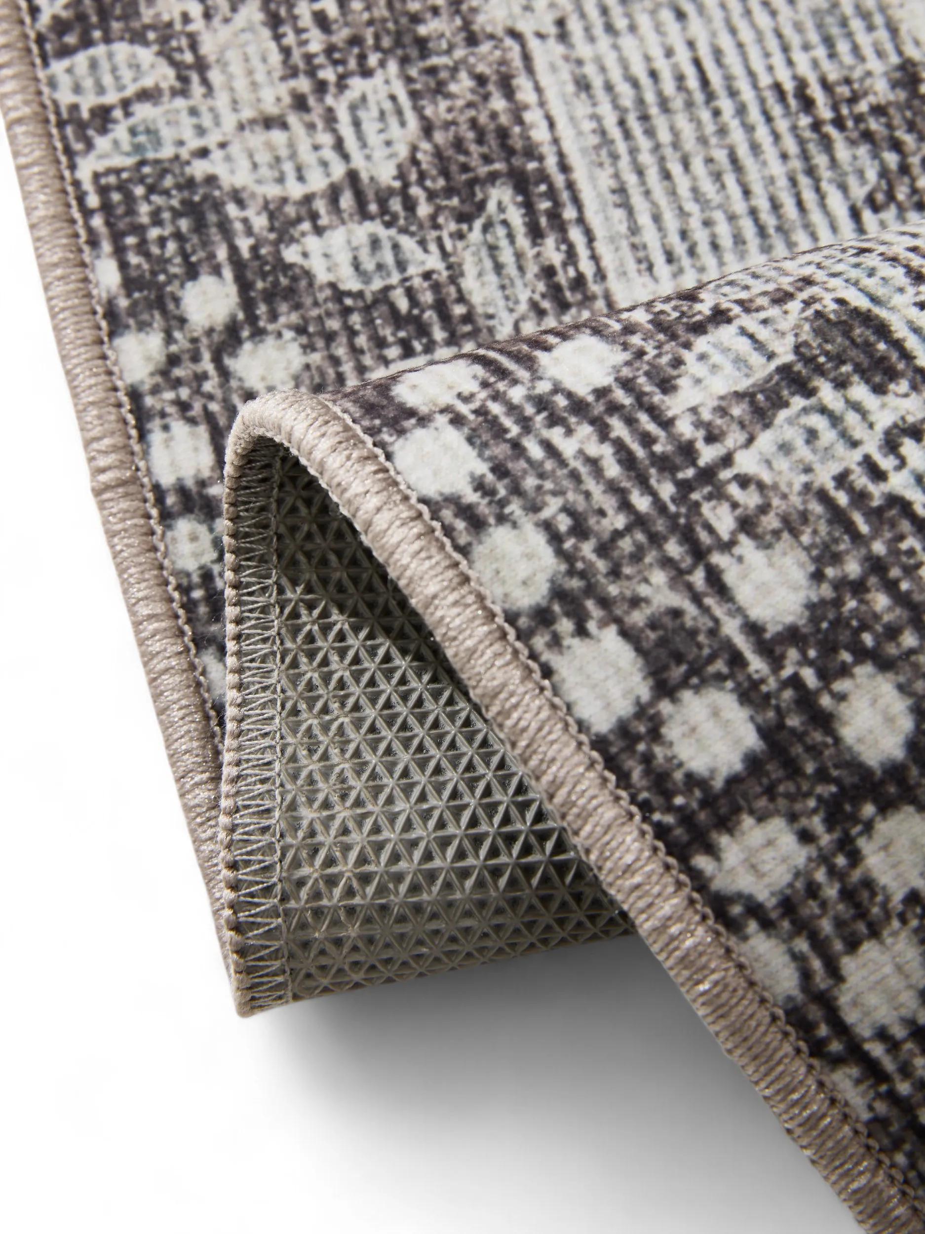 Washable Rug George Black/Grey