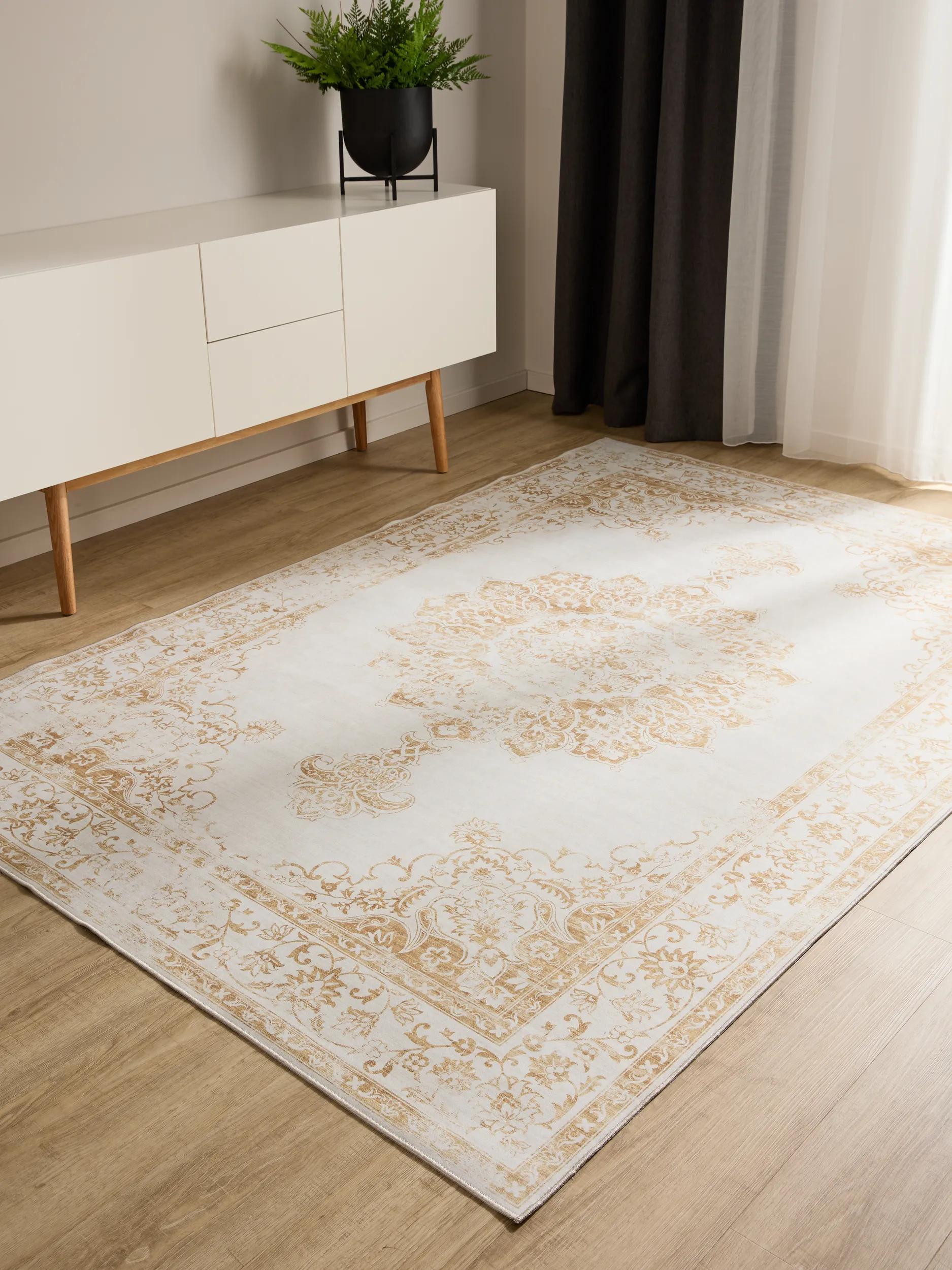 Washable Rug George Cream/Yellow