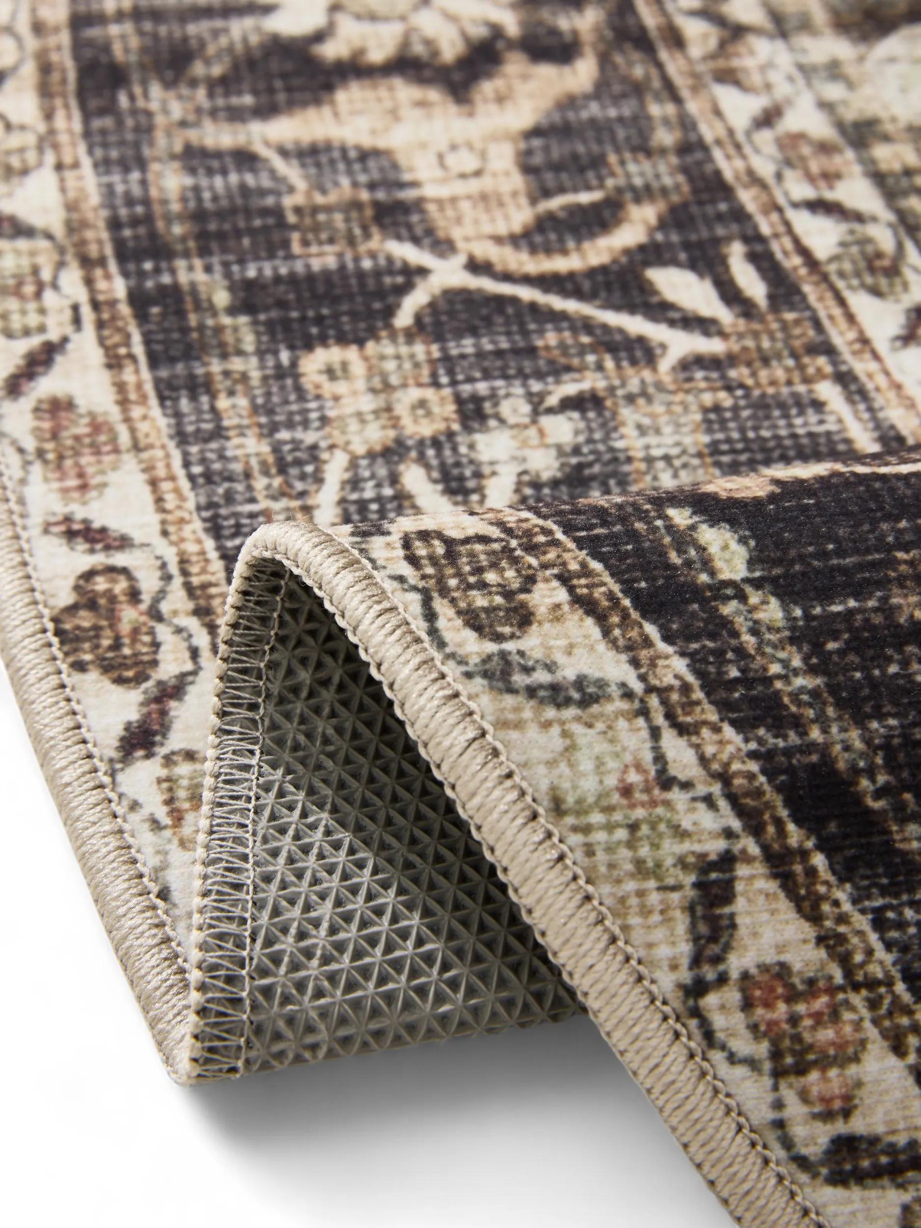 Washable Rug George Charcoal/Taupe