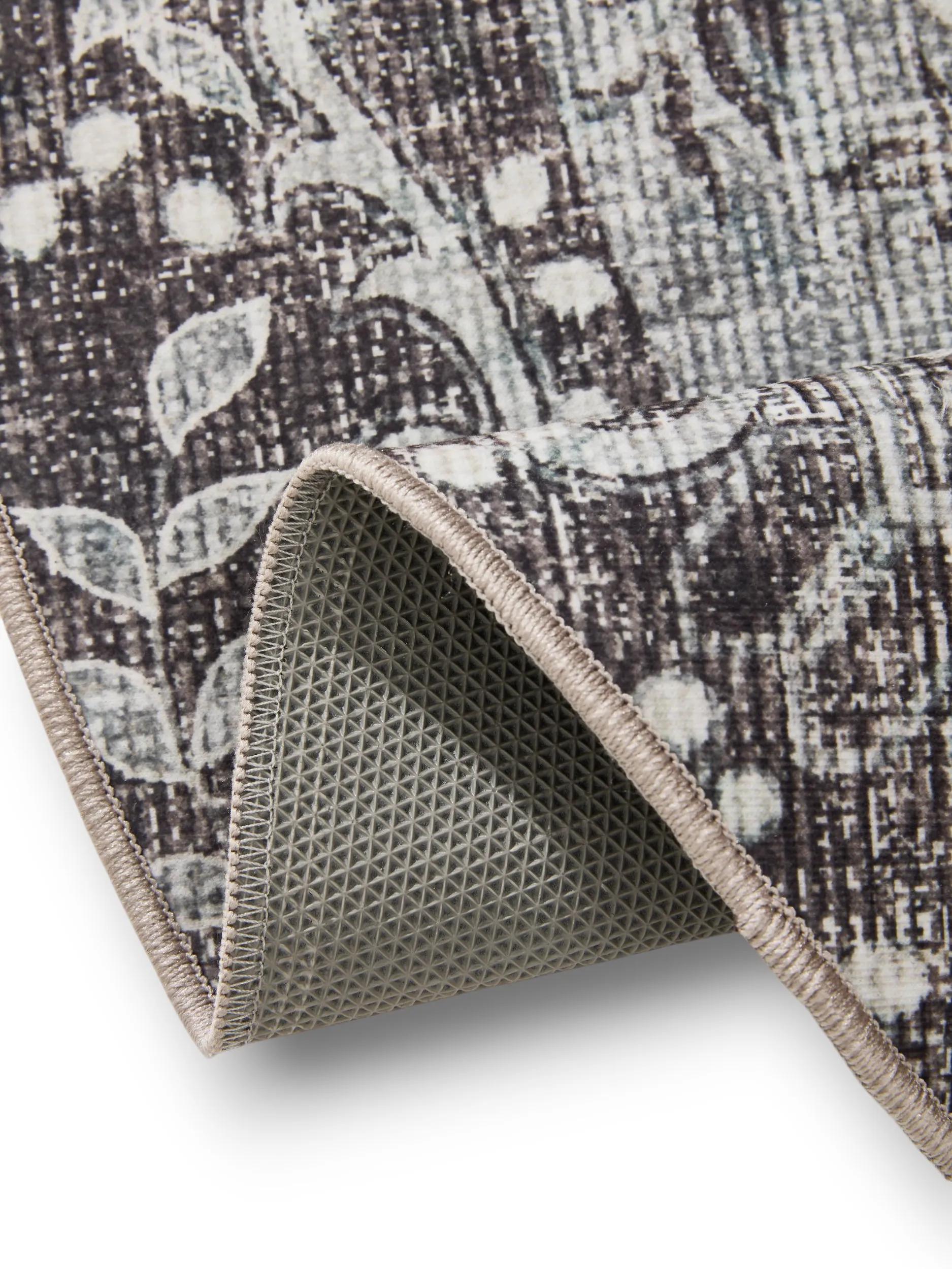 Washable Rug George Black/Grey