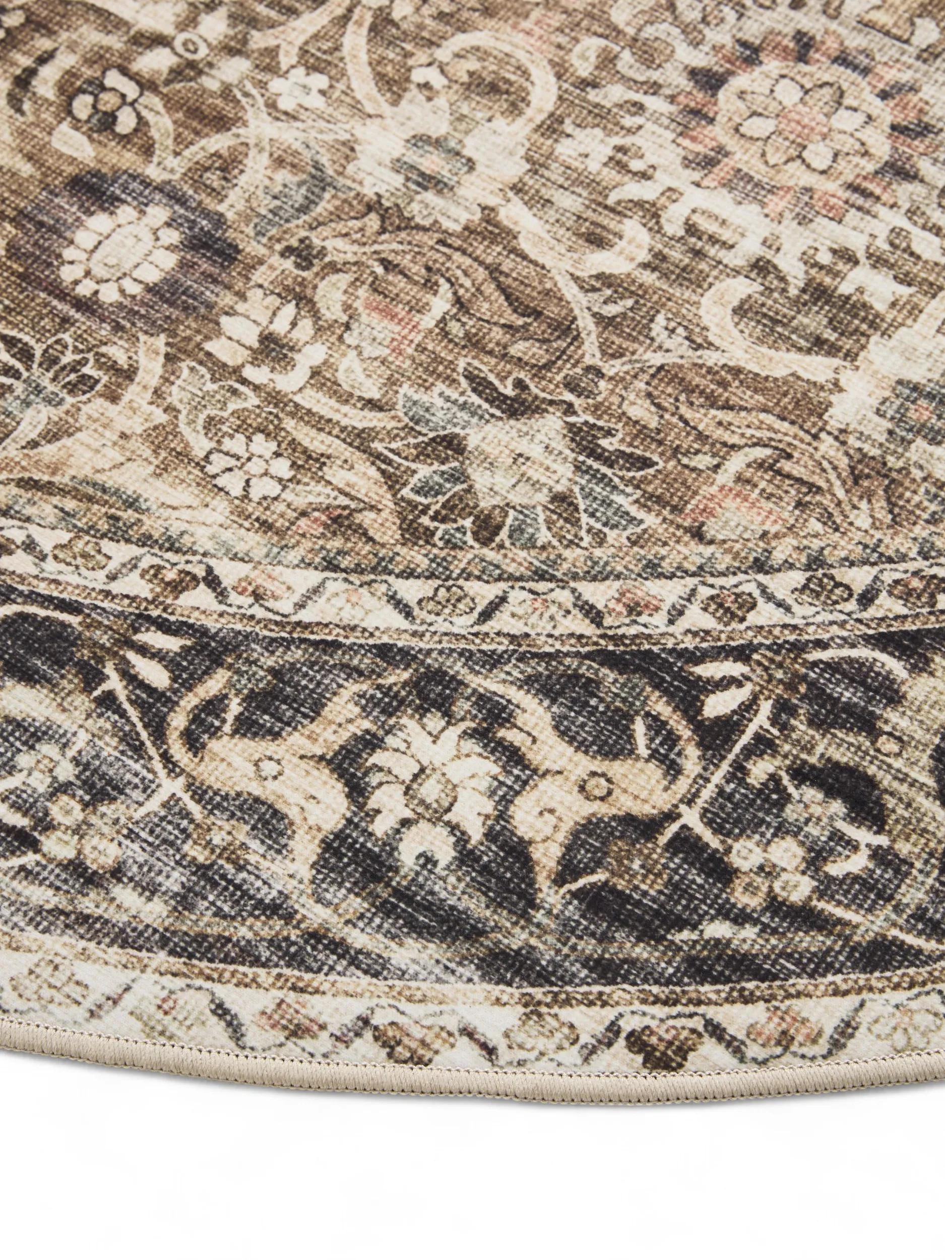 Washable Rug George Charcoal/Taupe