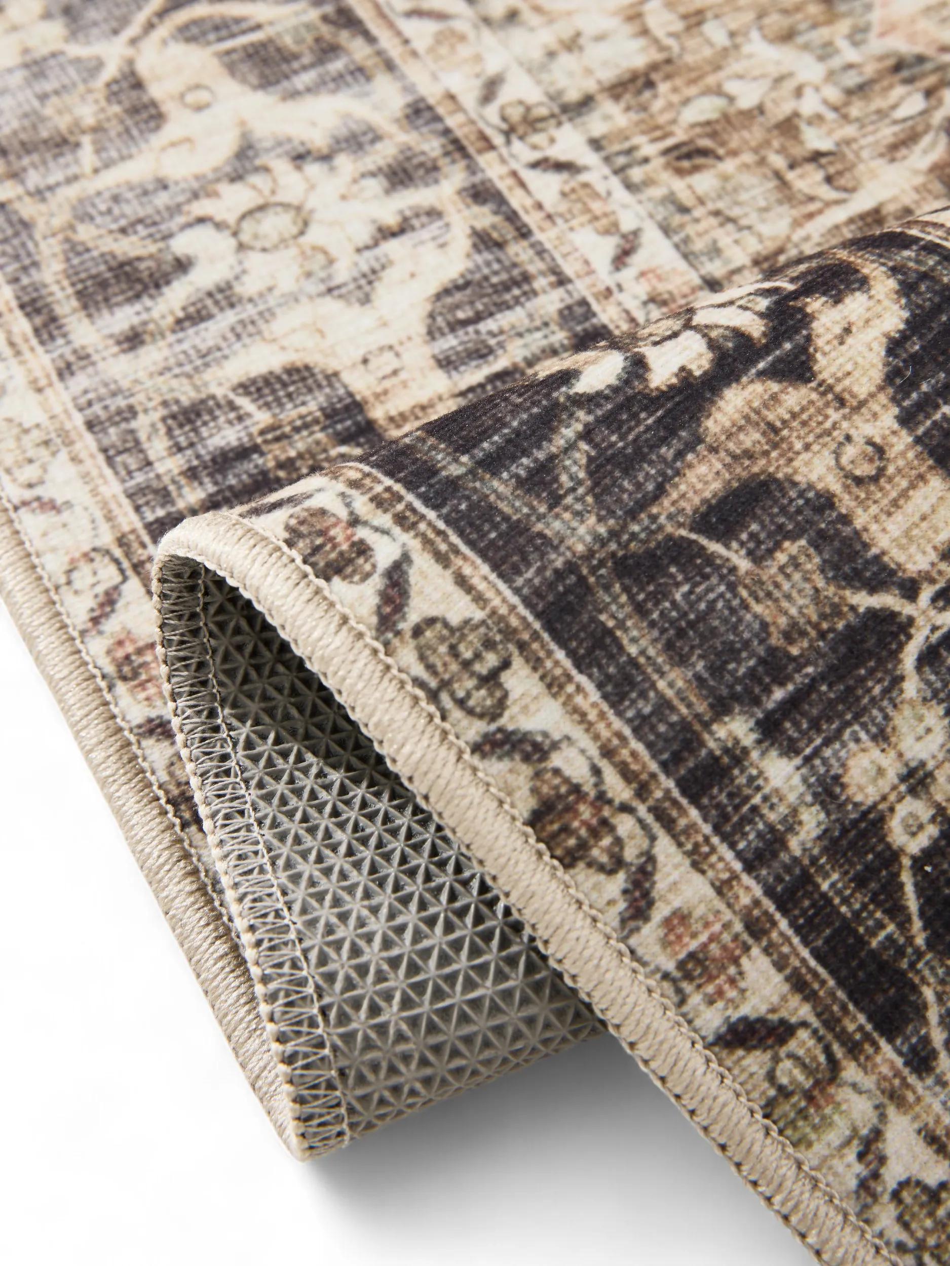 Washable Rug George Charcoal/Taupe