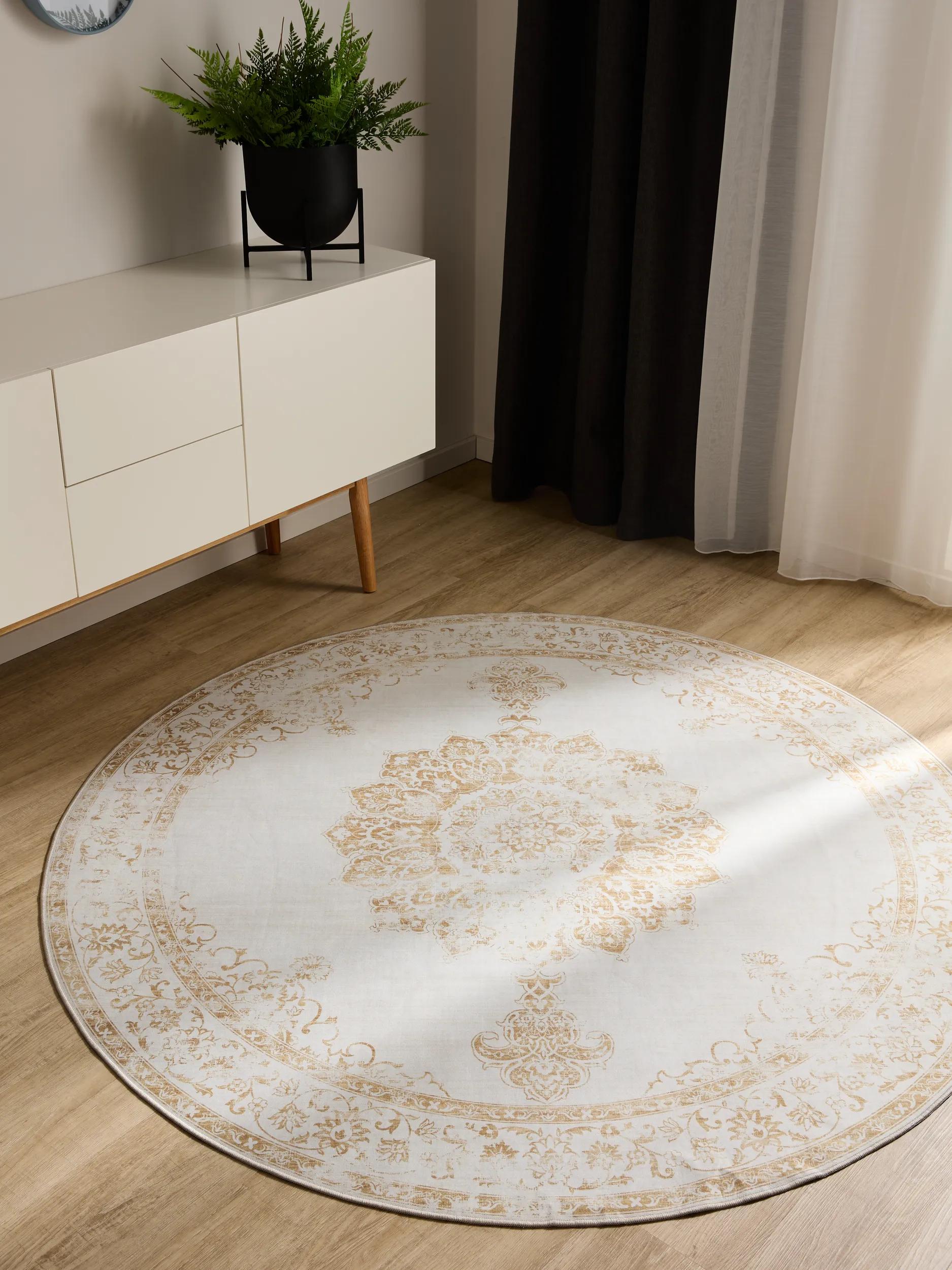 Washable Rug George Cream/Yellow