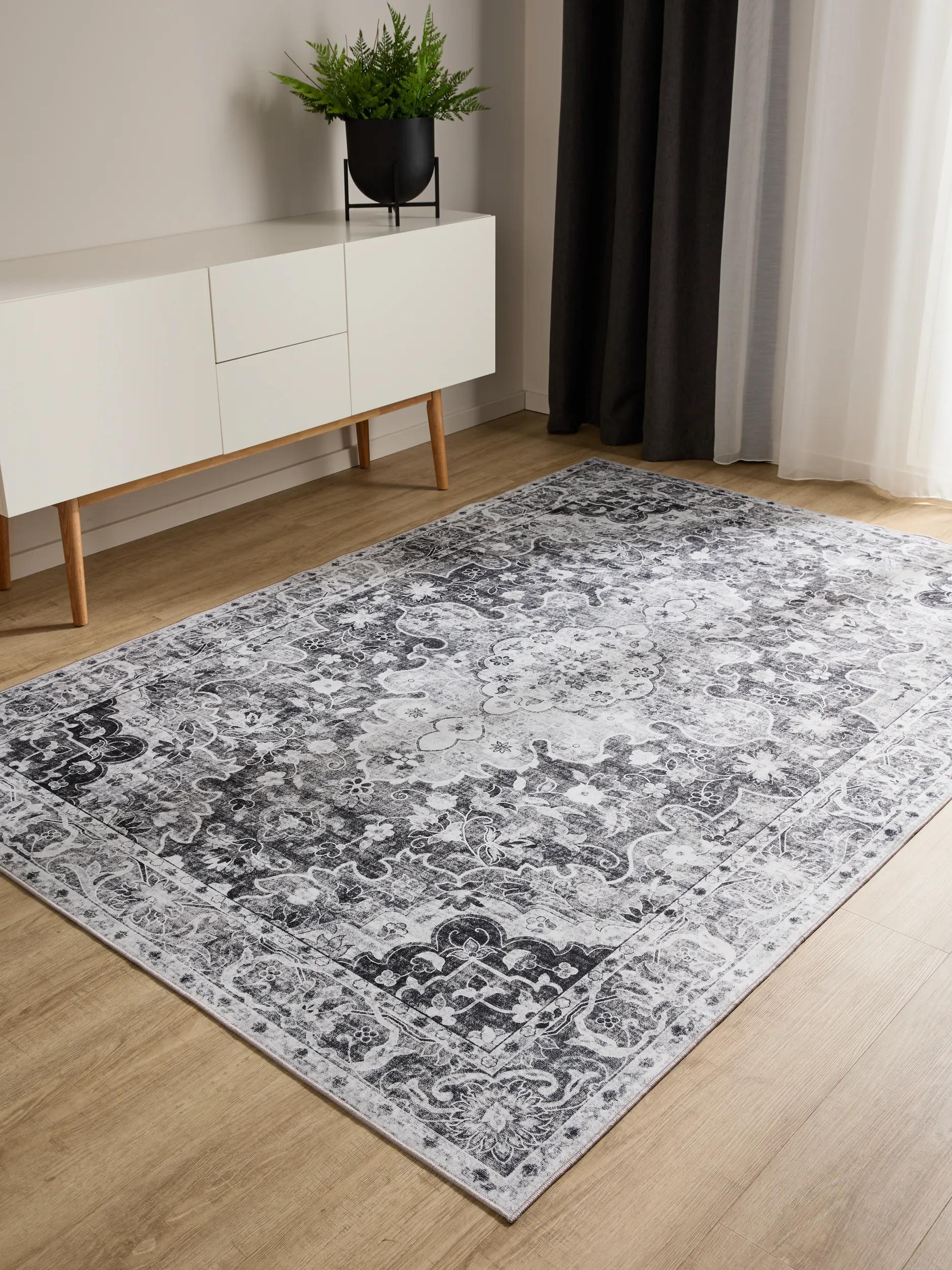 Washable Rug George Charcoal