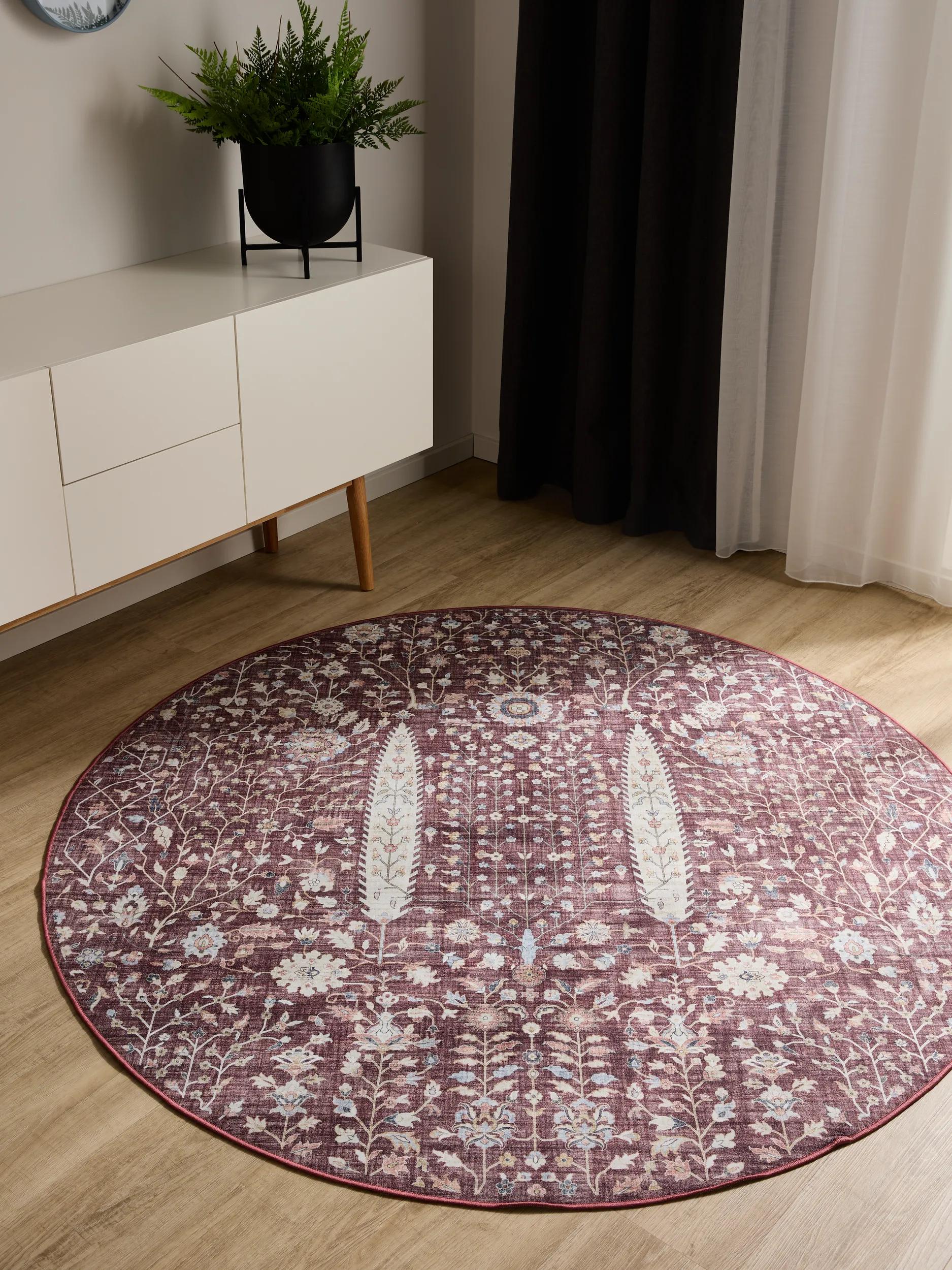 Washable Rug George Bordeaux