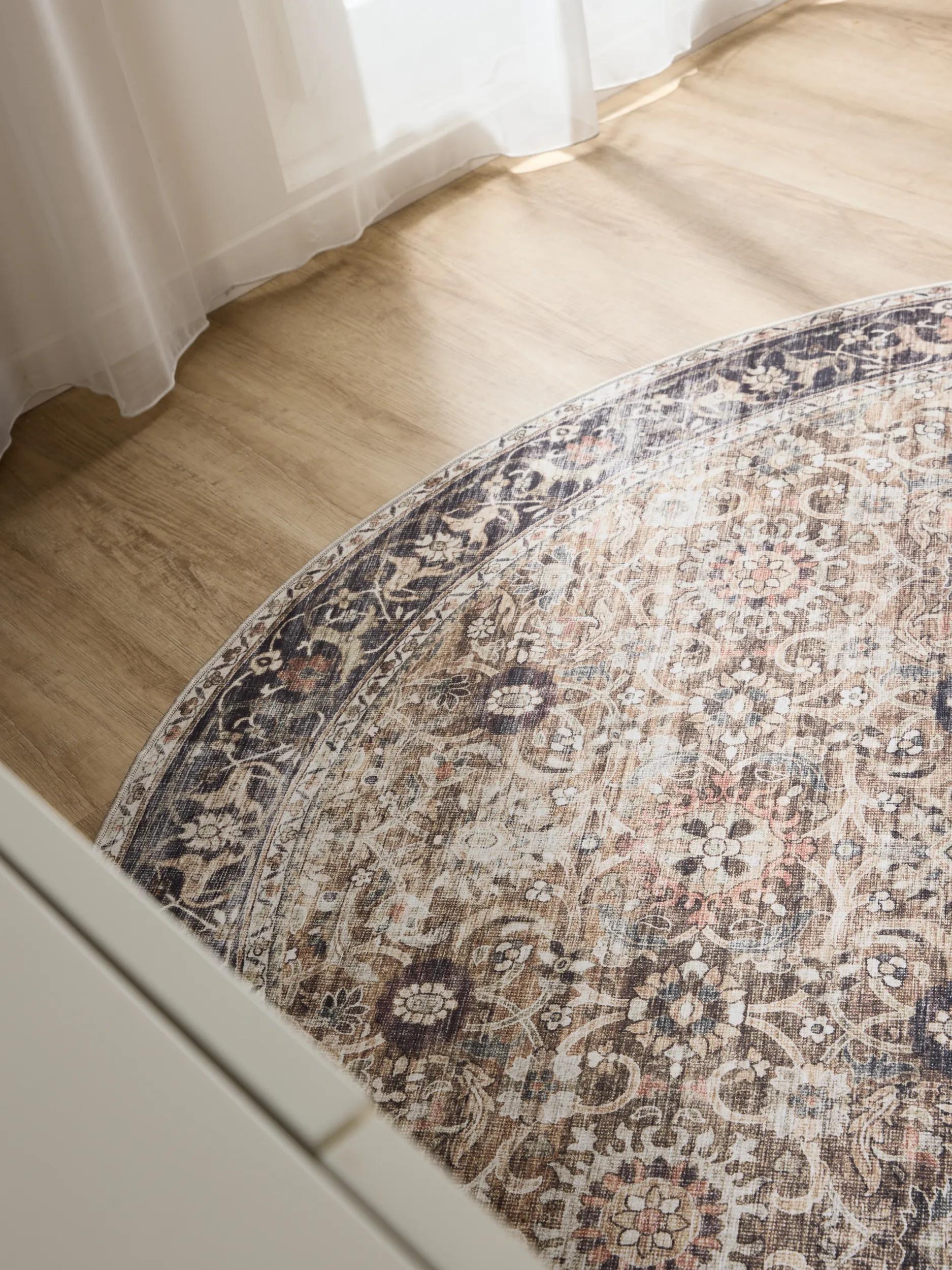 Washable Rug George Charcoal/Taupe