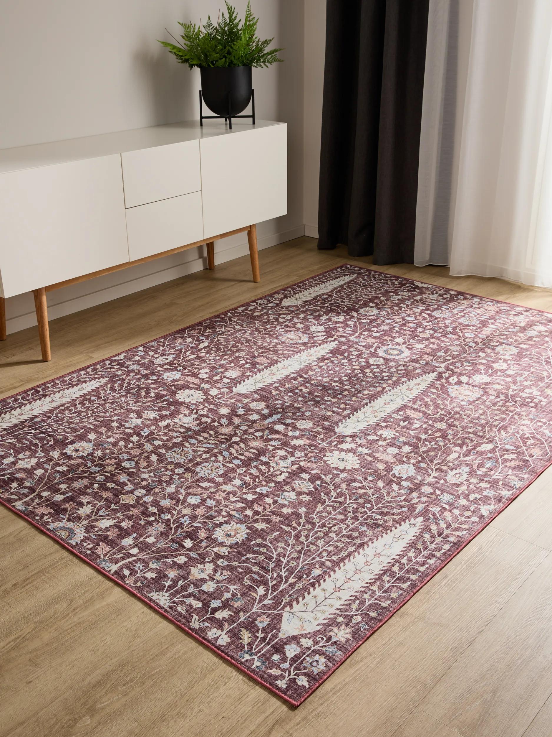 Washable Rug George Bordeaux