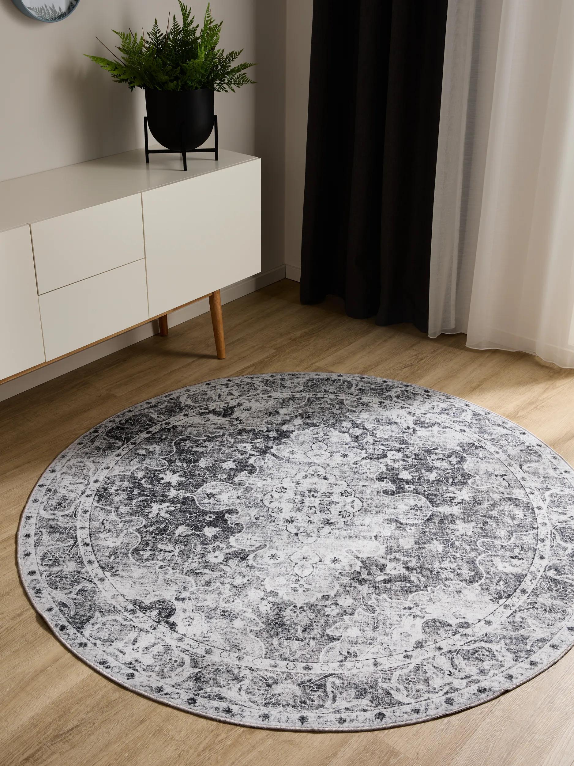 Washable Rug George Charcoal