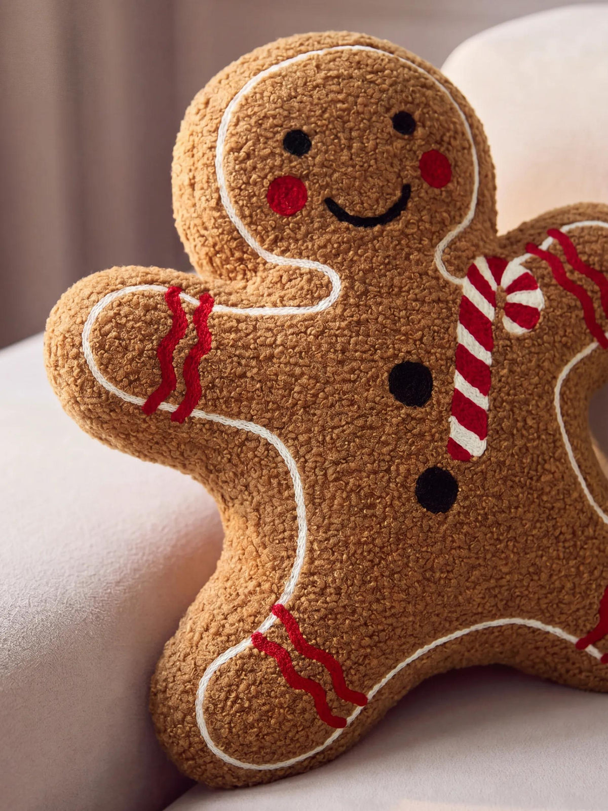 Christmas Cushion Gingerbread Man Brown